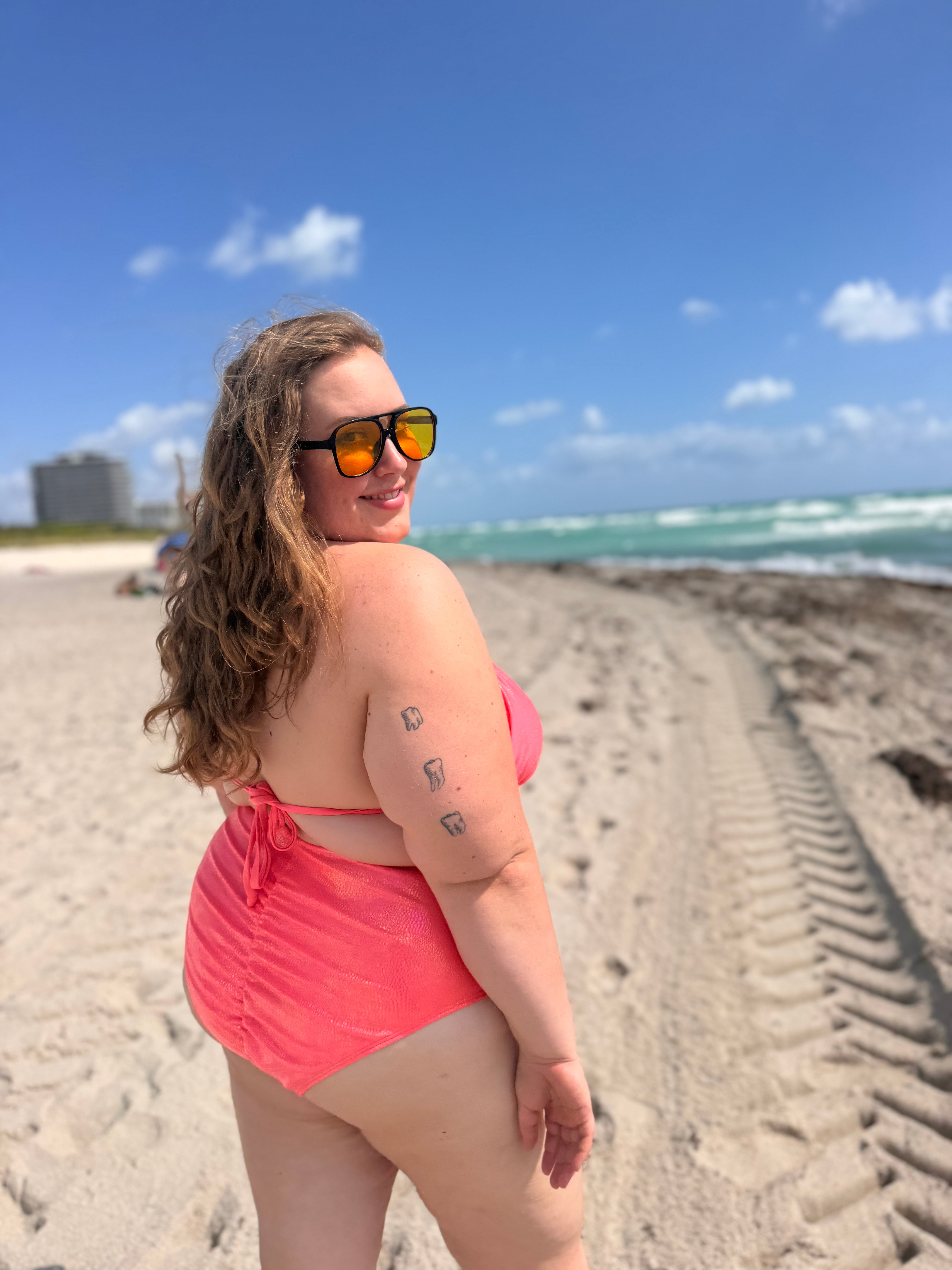 Peach Champagne High Waist Bikini Bottom final sale