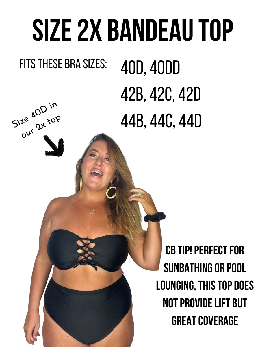 Hot Pink Rib Bandeau Bikini Top