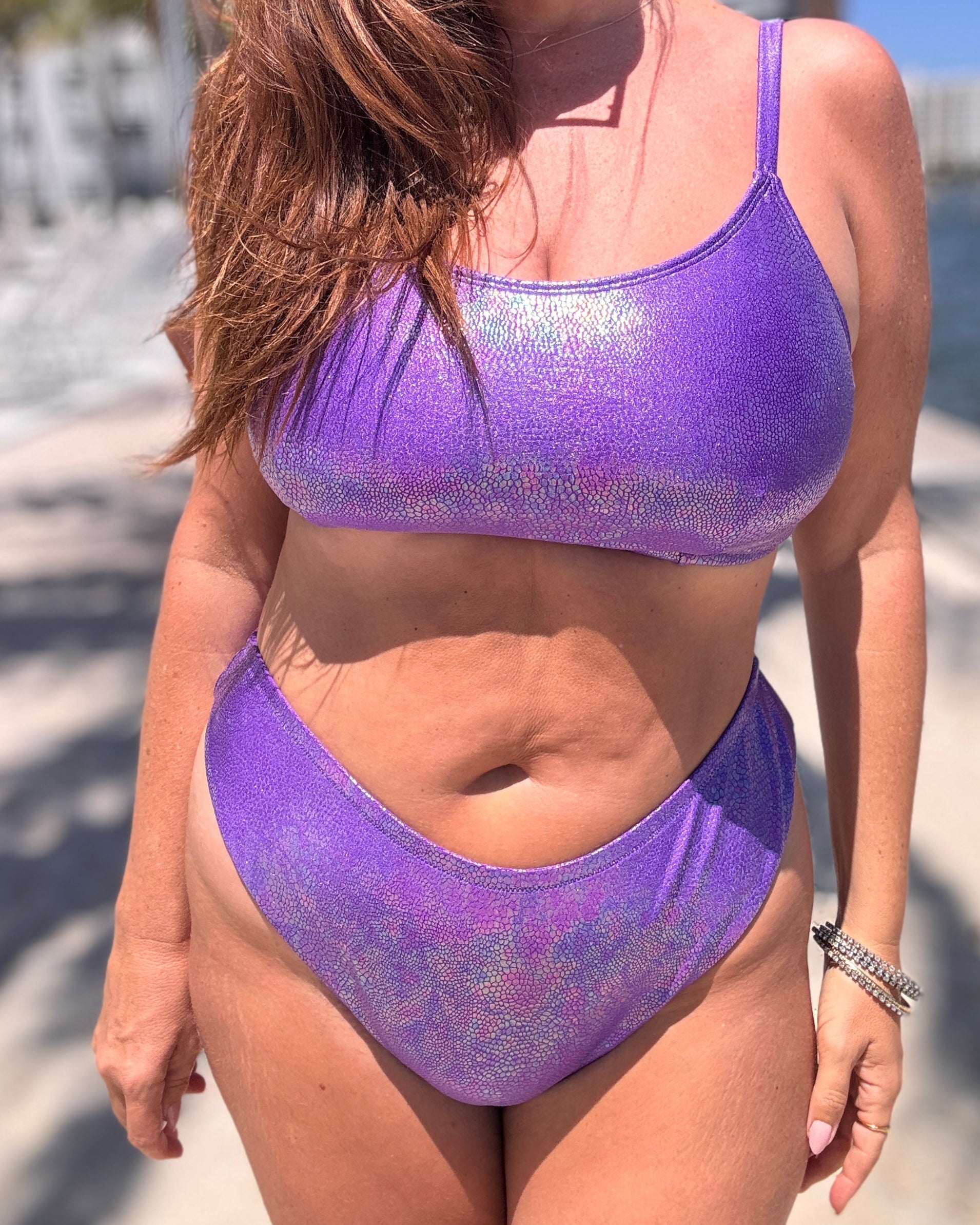 Violet Crush Scoop Bikini Top final sale