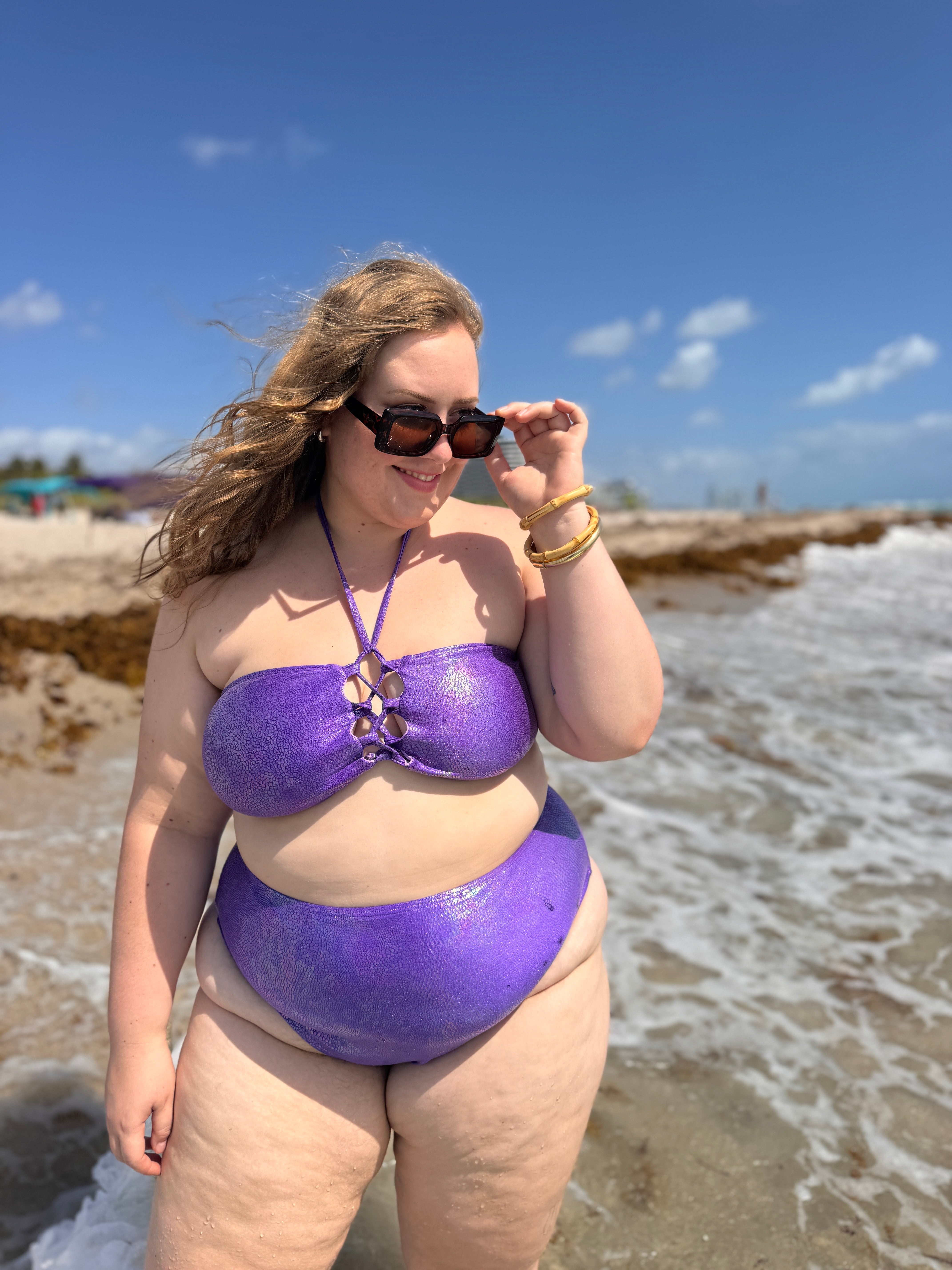 Violet Crush High Waist Bikini Bottom final sale