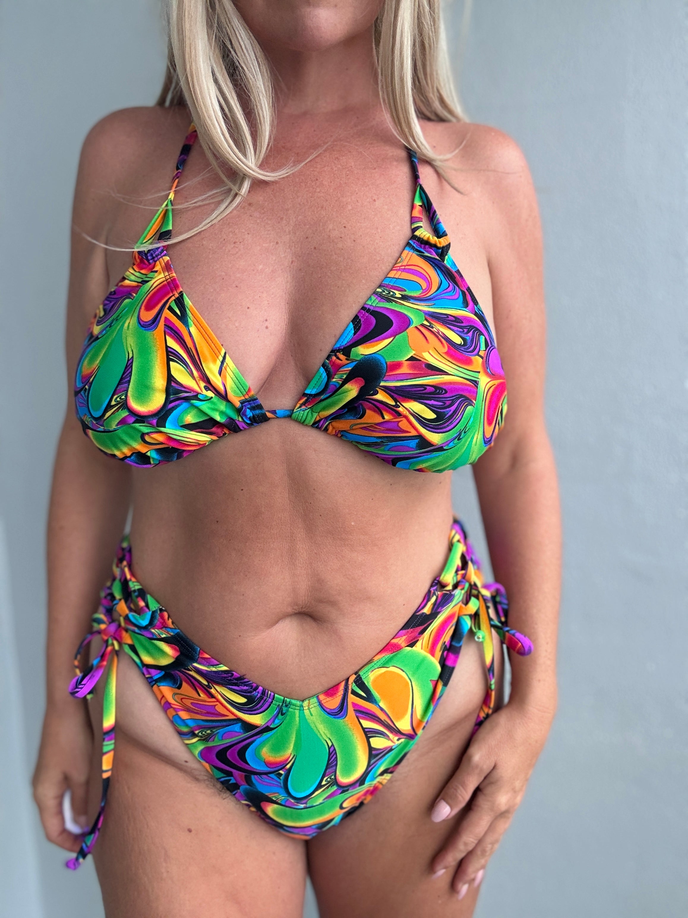 Taste The Rainbow Side Tie Bikini Bottom final sale