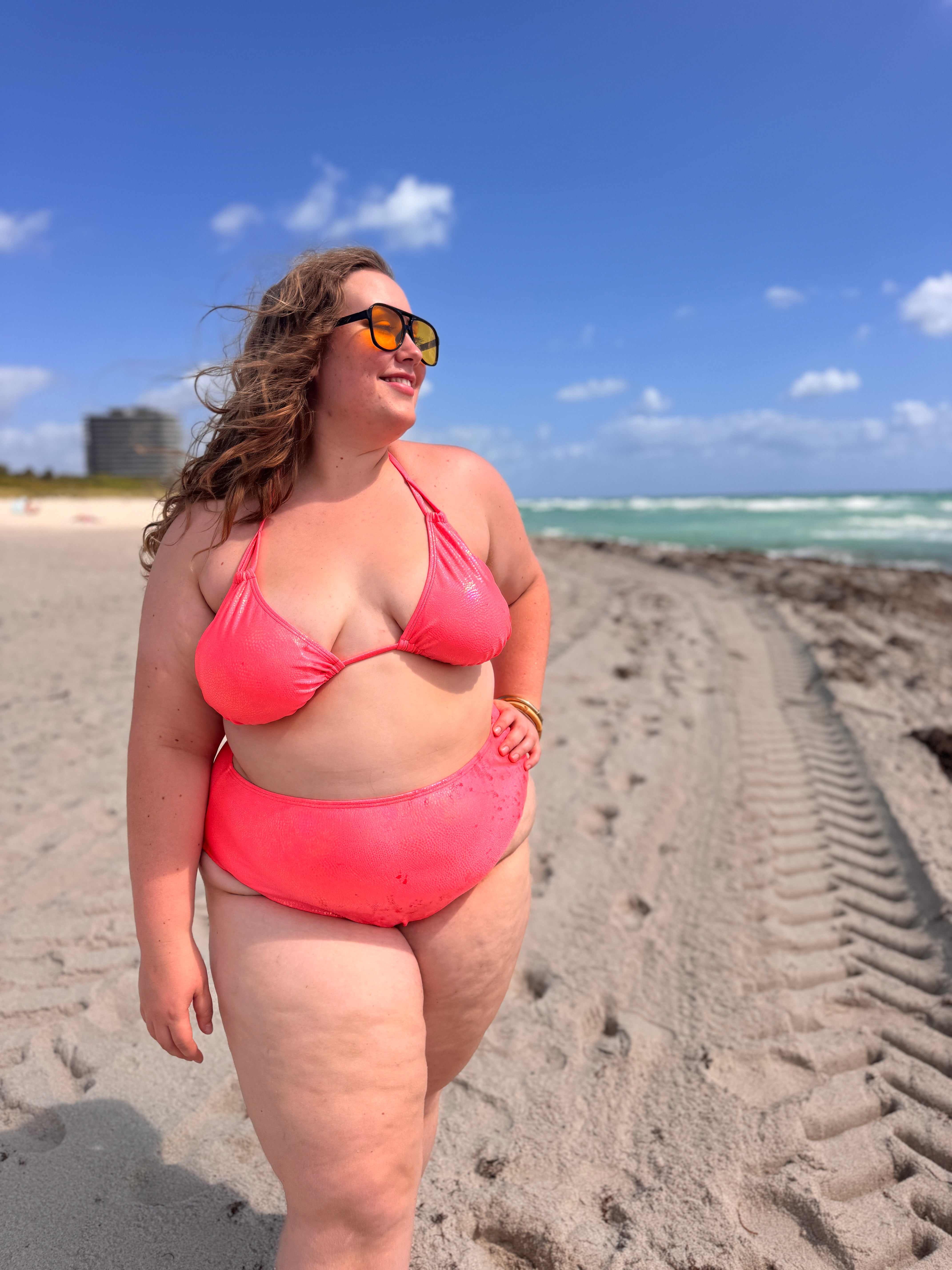 Peach Champagne High Waist Bikini Bottom final sale