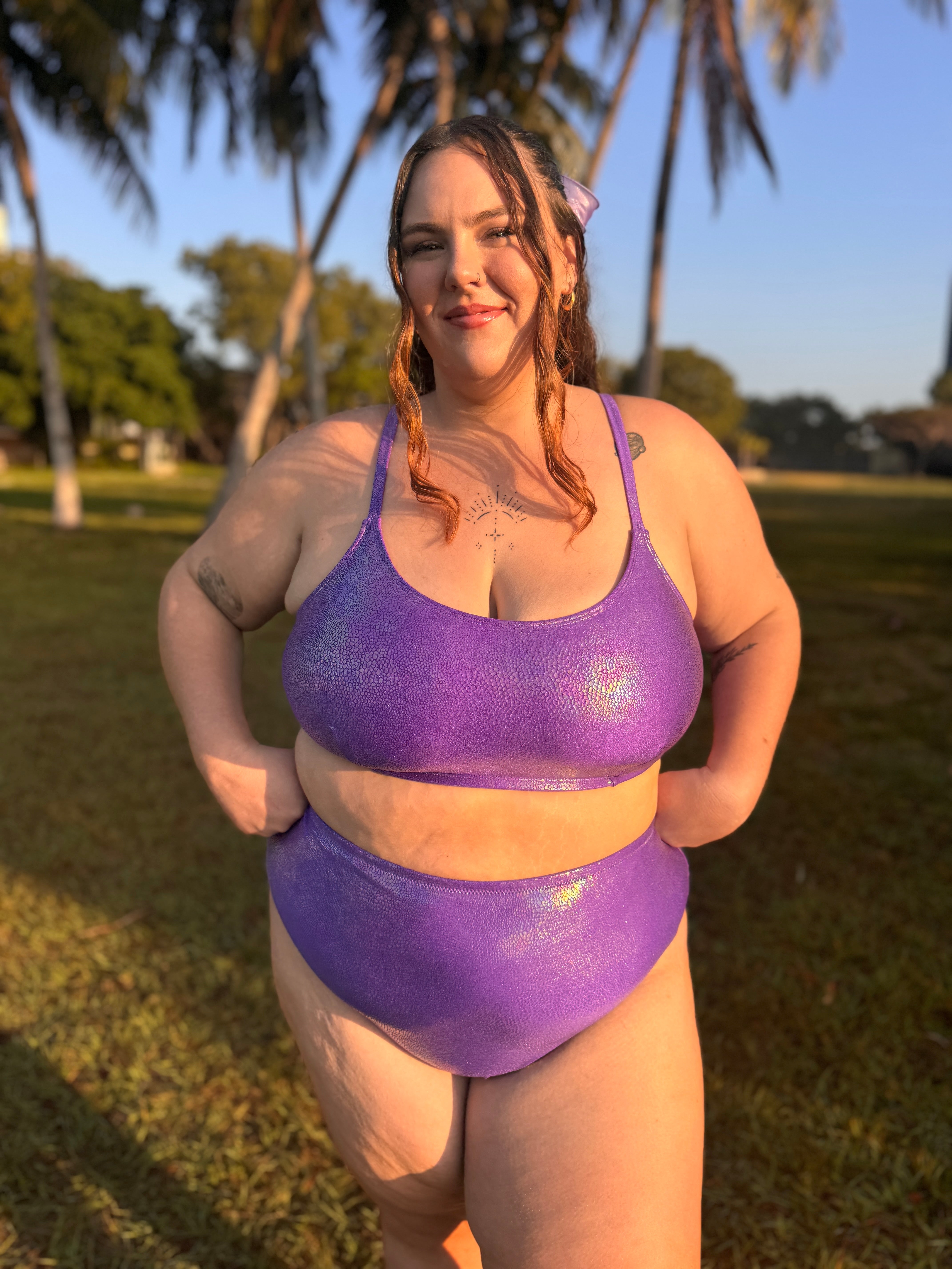 Violet Crush Scoop Bikini Top final sale