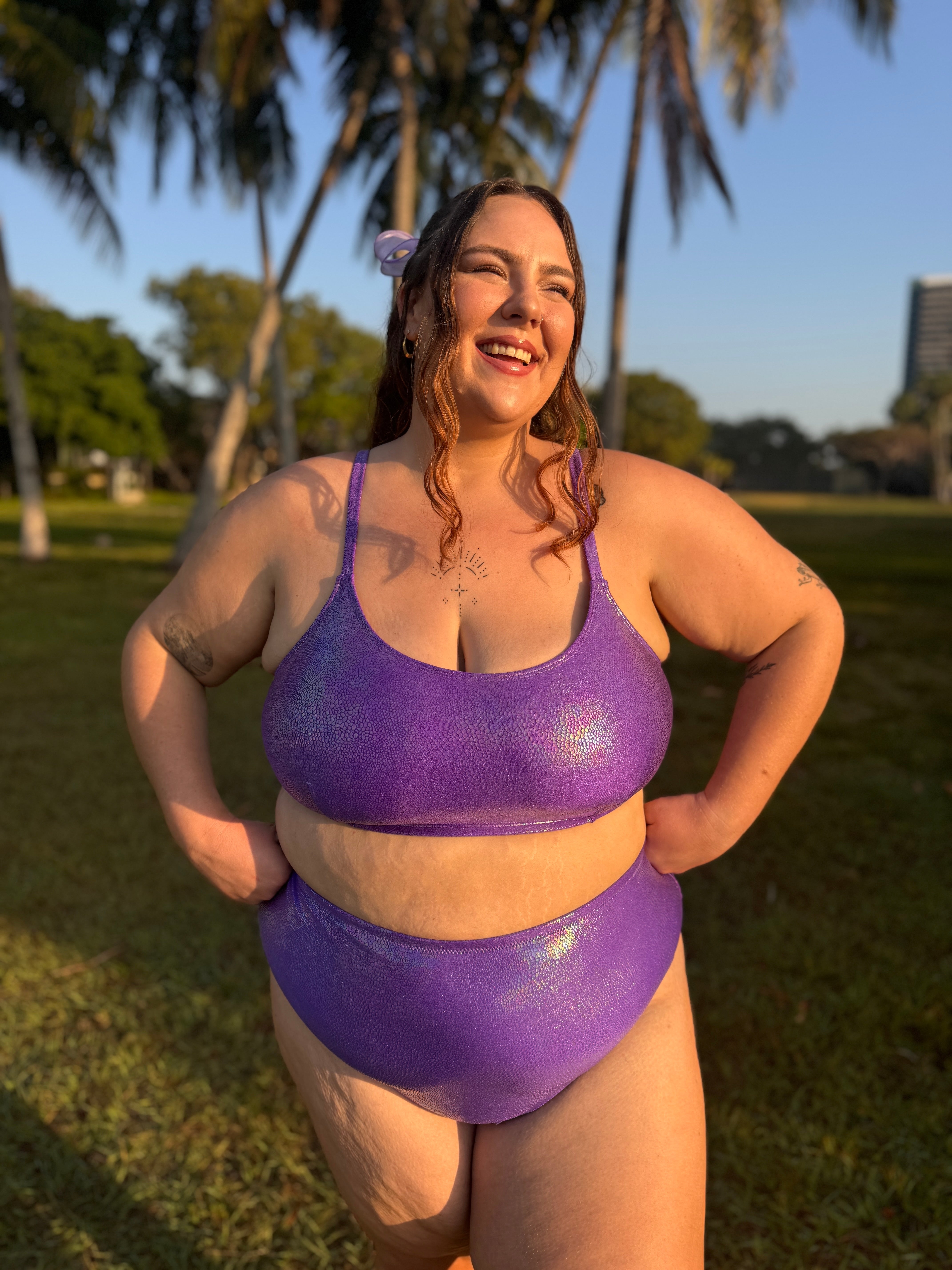 Violet Crush Scoop Bikini Top final sale
