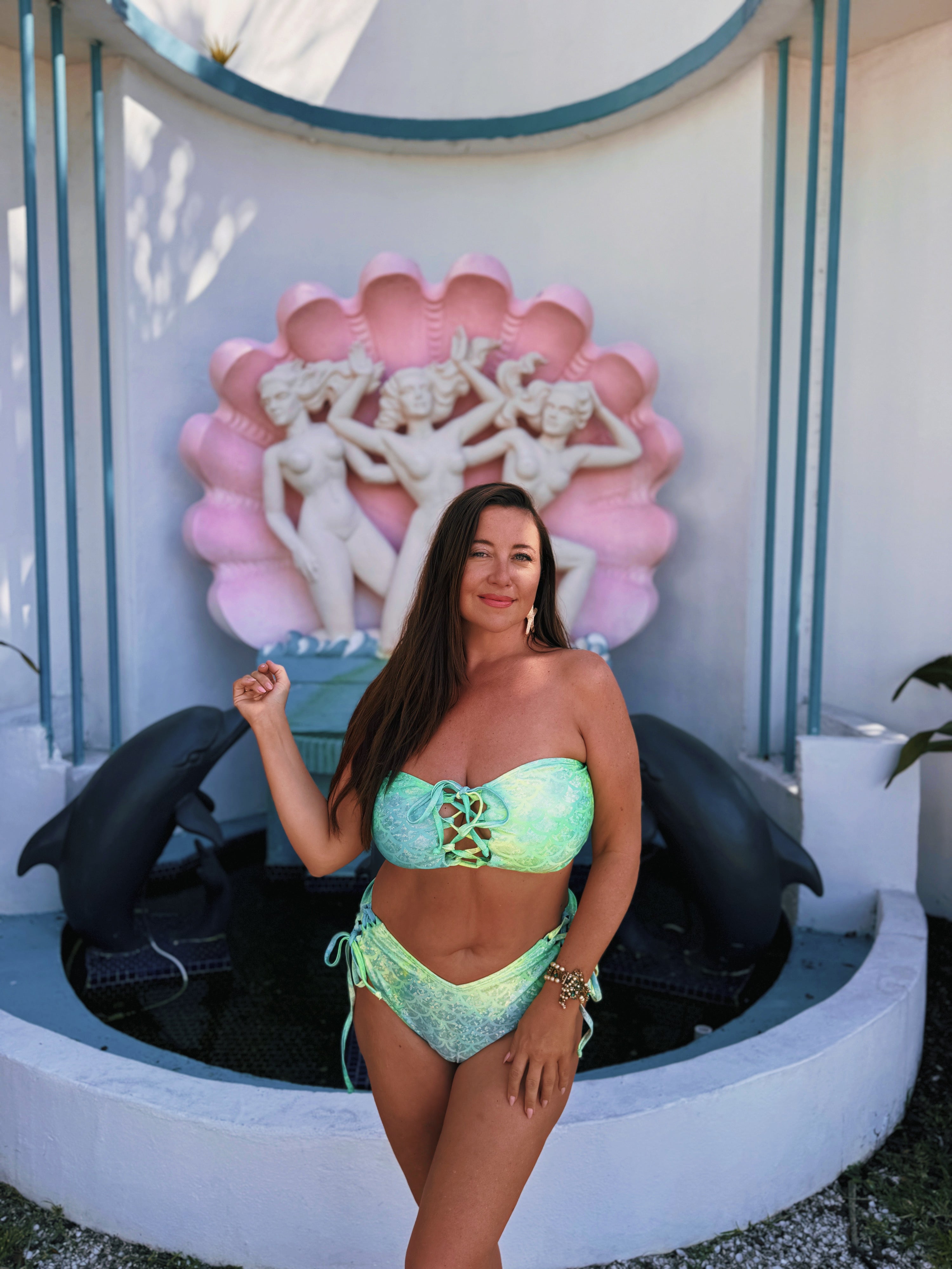 Mint Mermaid Bandeau Bikini Top final sale