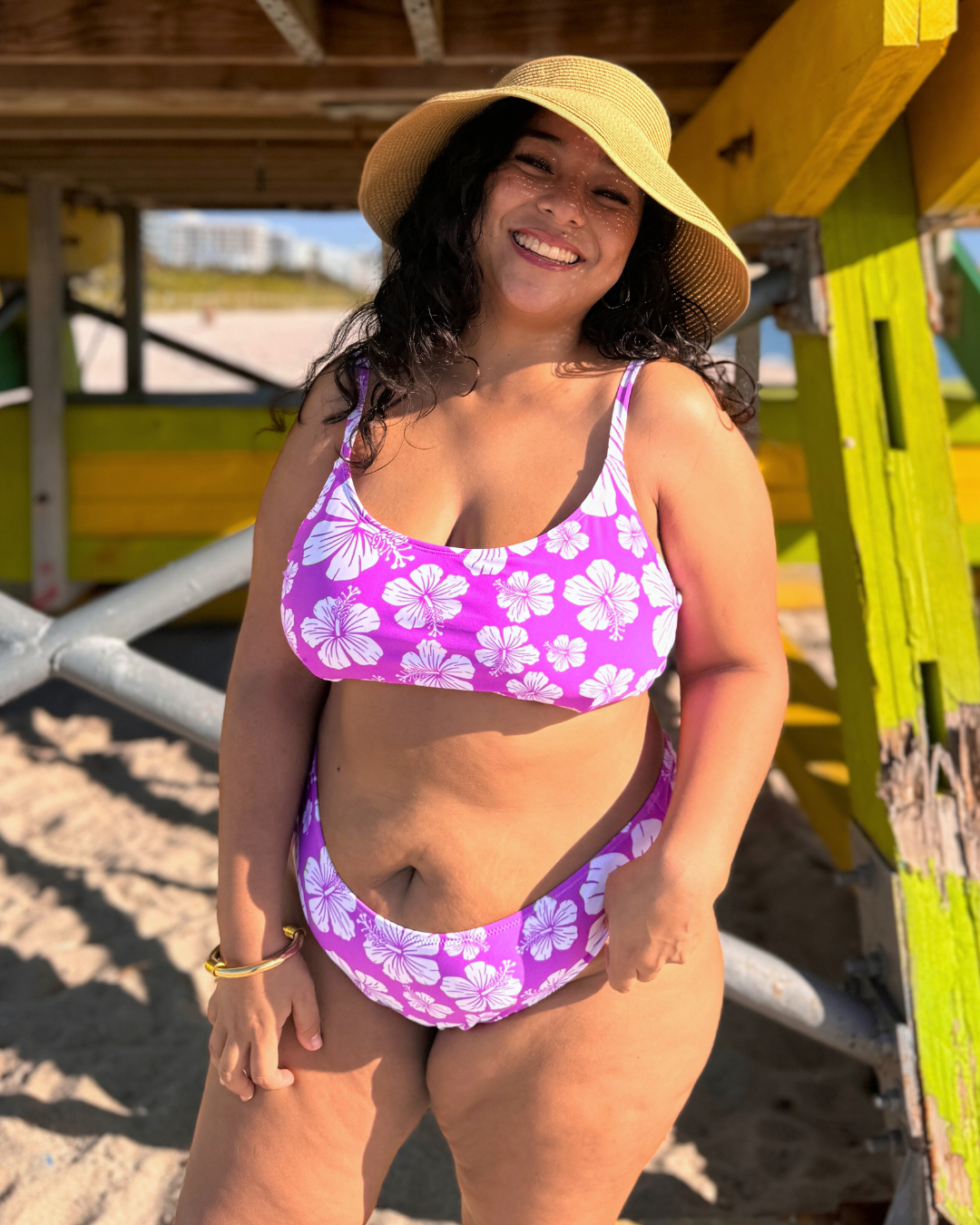 Hibiscus Honey Scoop Bikini Top
