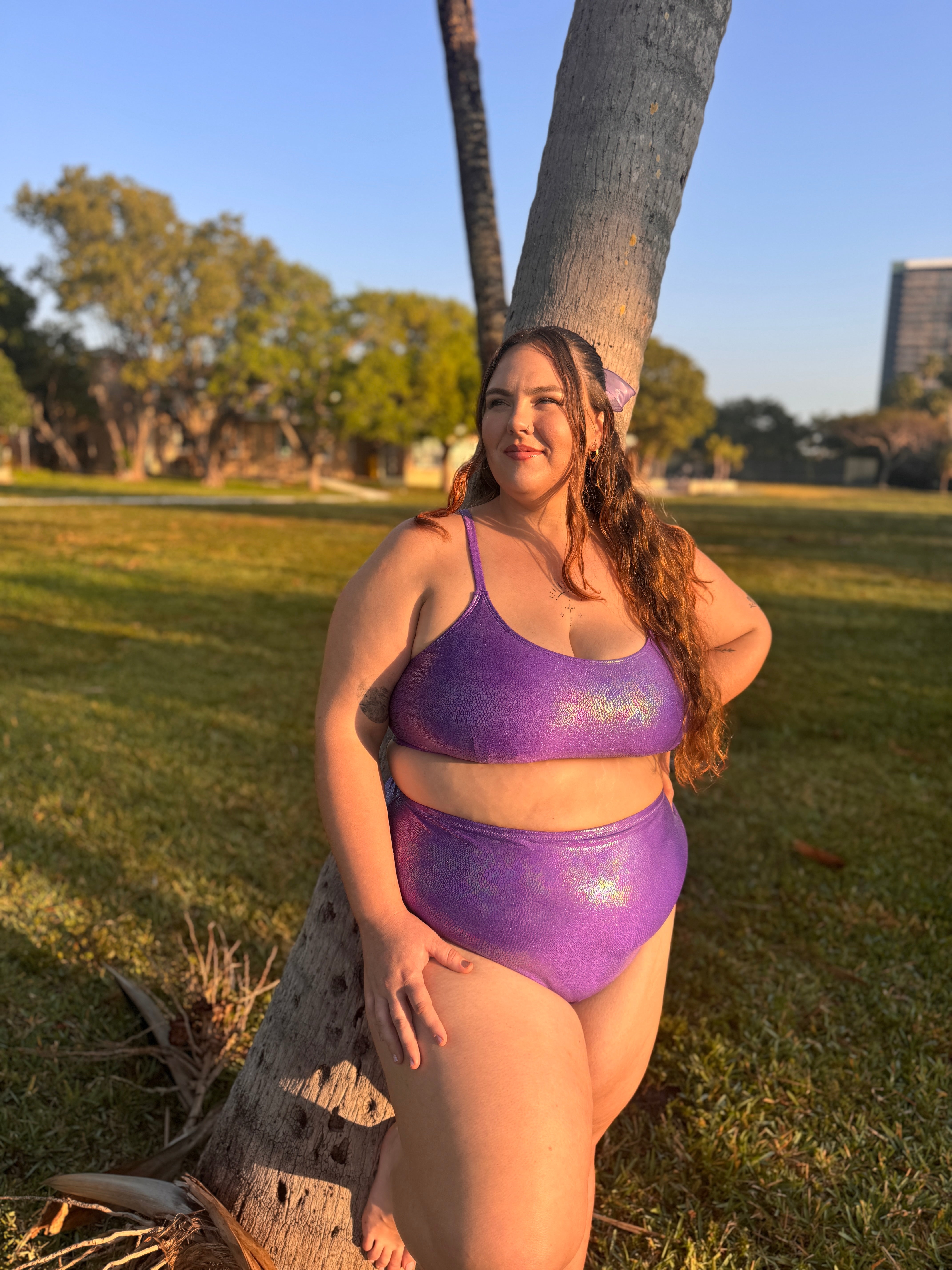 Violet Crush Scoop Bikini Top final sale