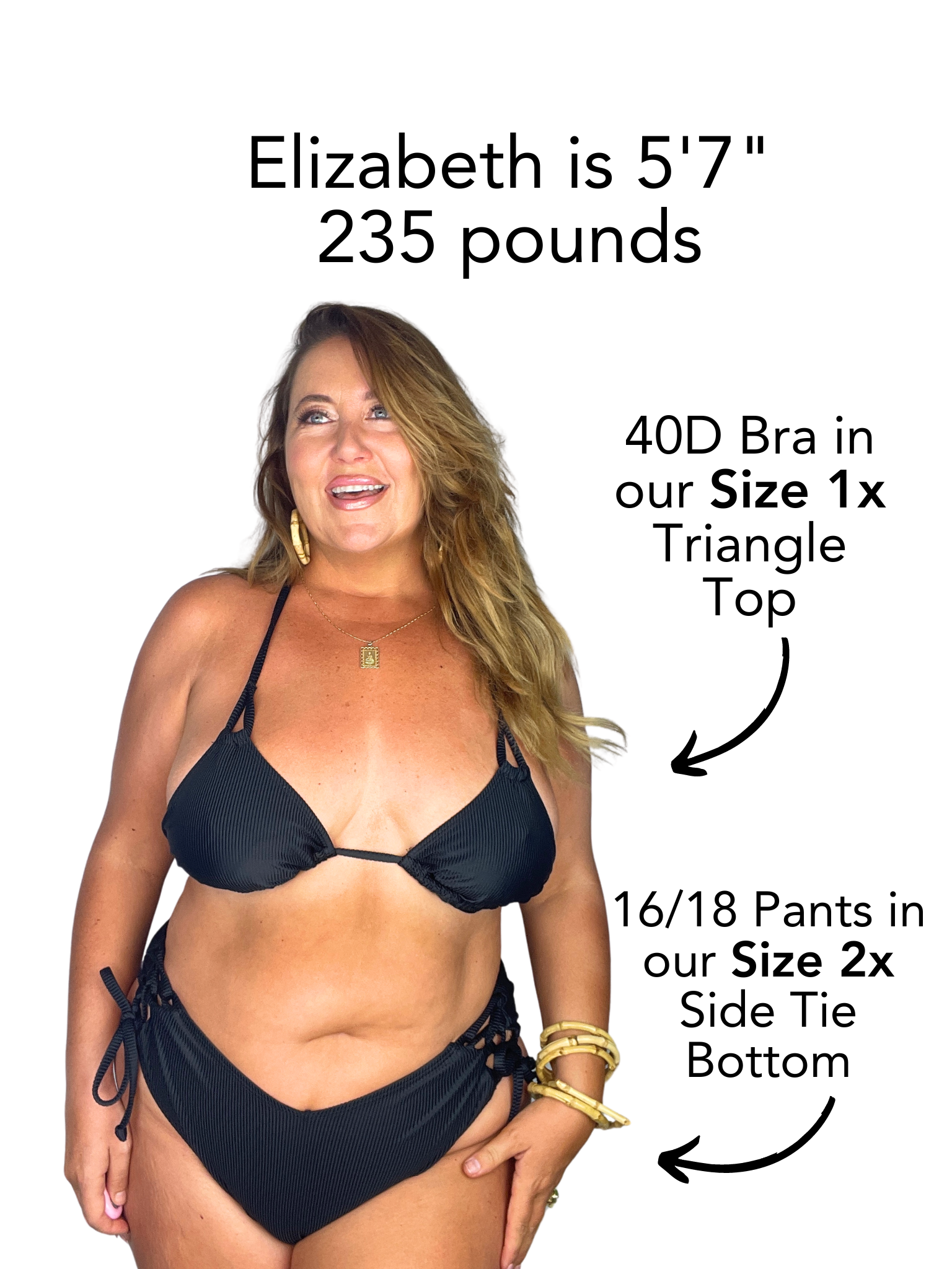 NEW Classic Black Over The Shoulder Bikini Triangle Top