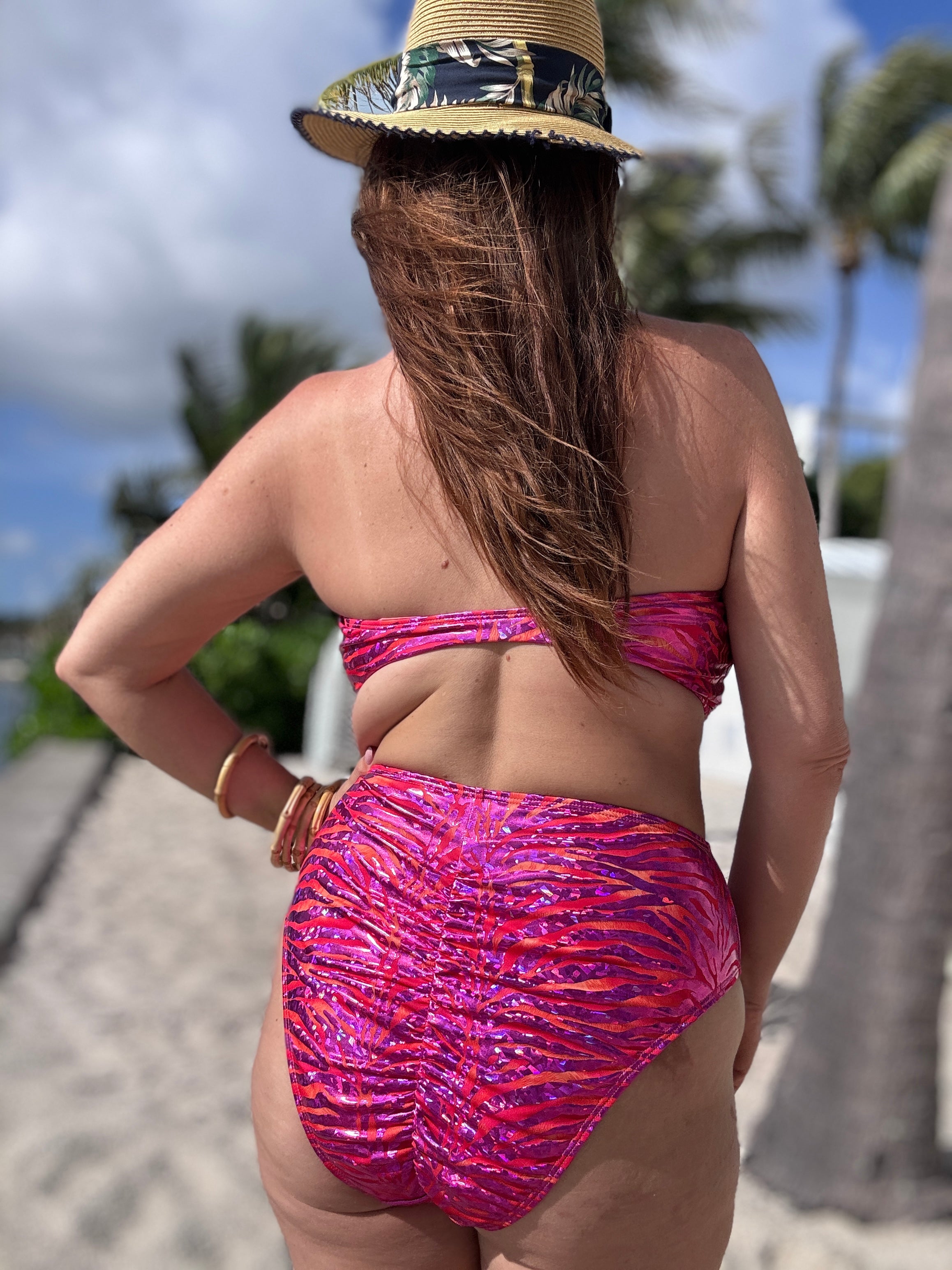 Pink Tigress Bandeau Bikini Top final sale