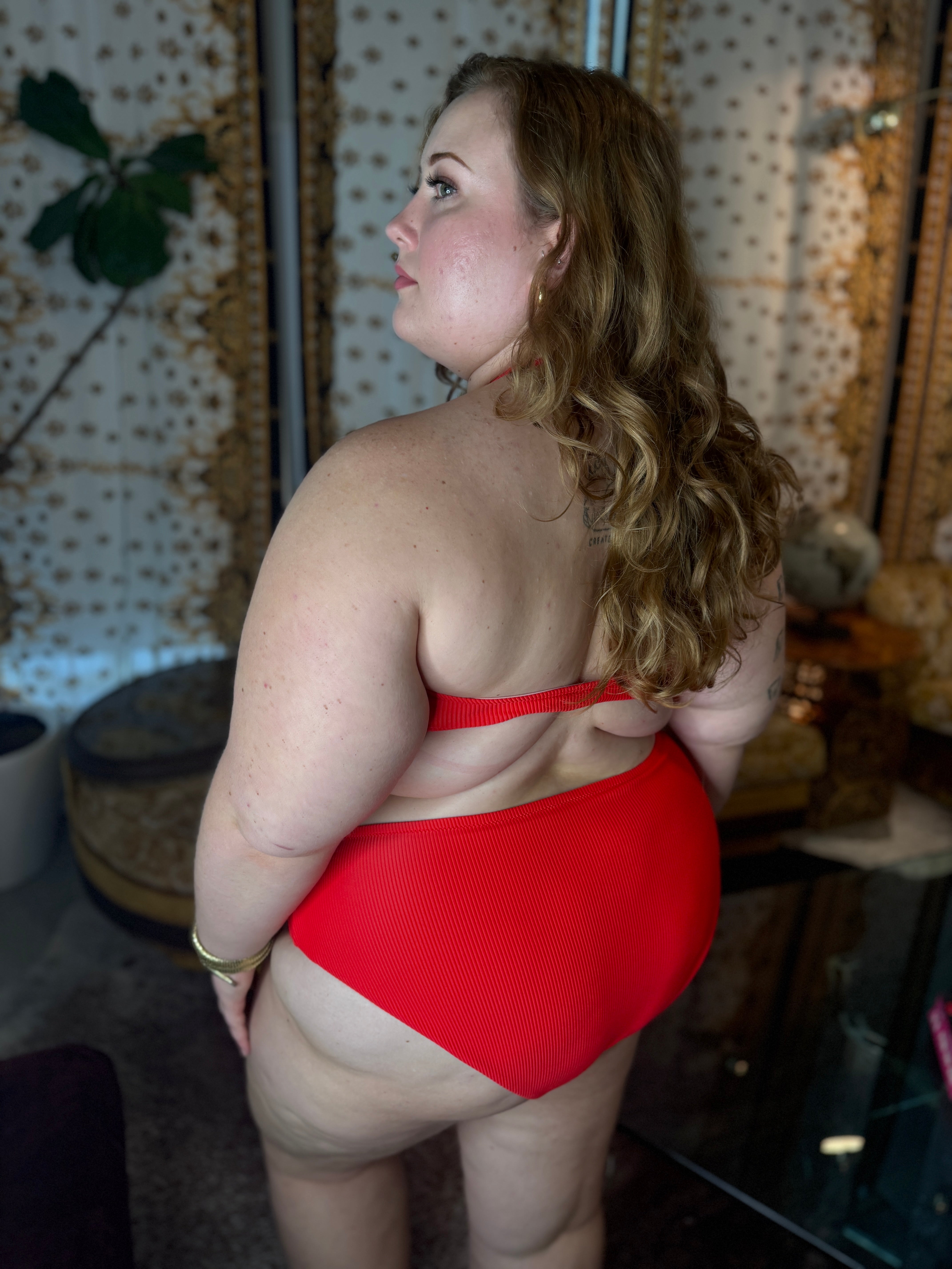 Racy Red Rib French Cut Bottom