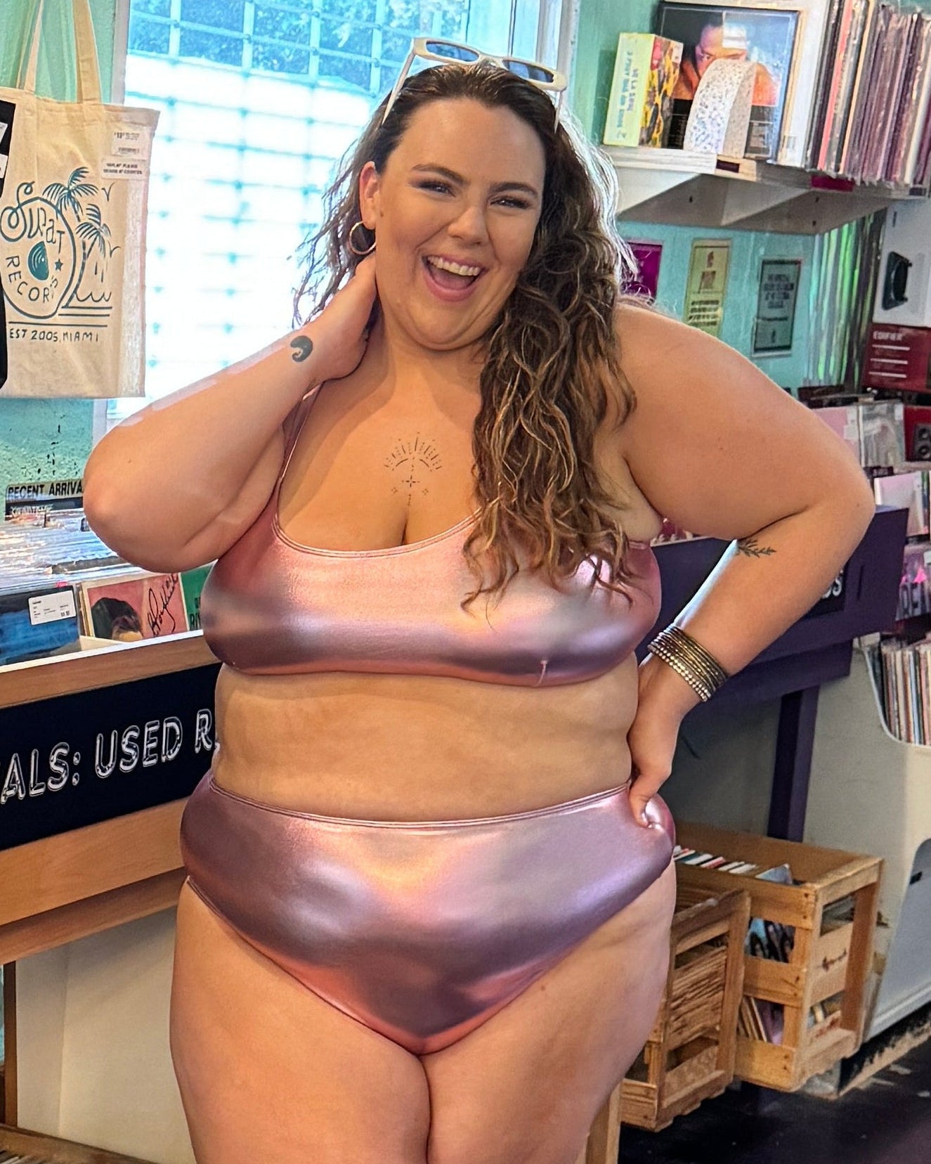 Metallic Rose Gold High Waist Bottom final sale