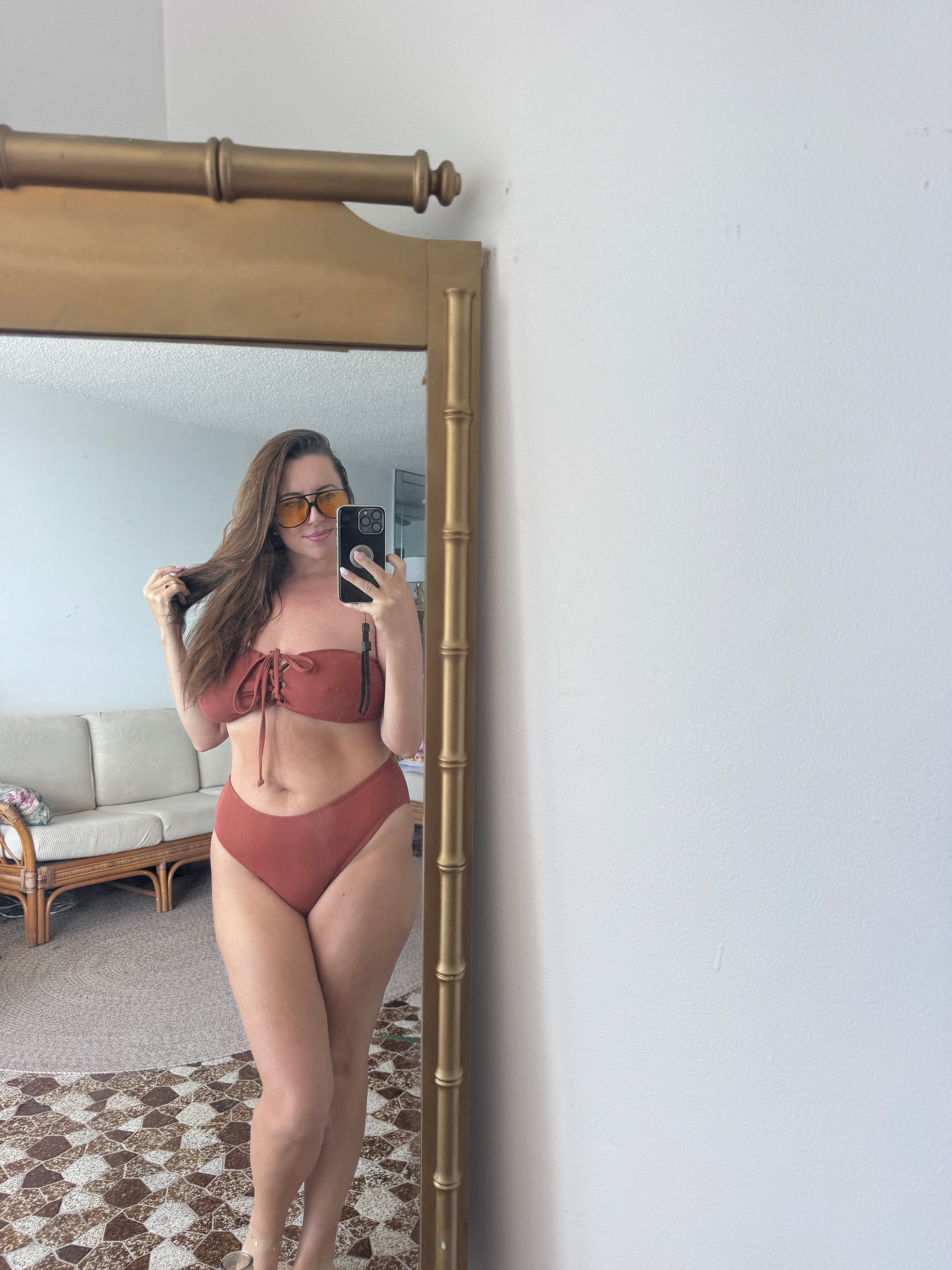 Cinnamon Spice Brown Rib French Cut Bikini Bottom