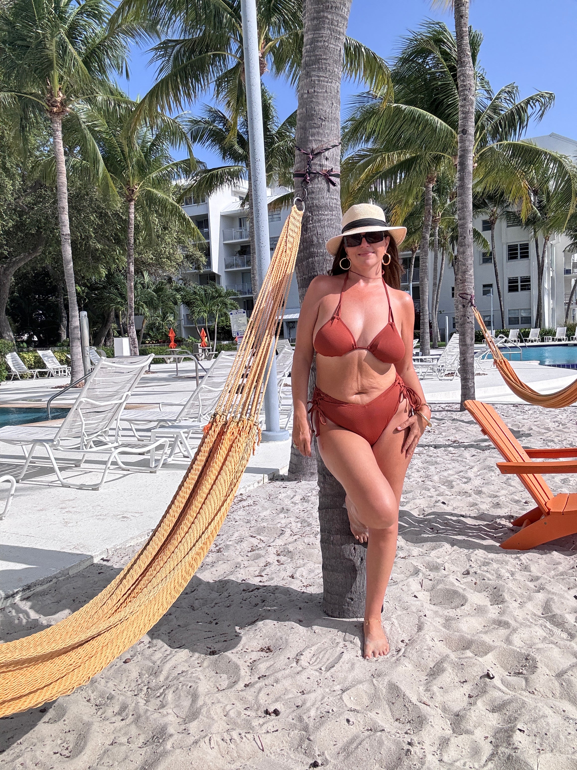 Cinnamon Spice Brown Rib Side Tie Bikini Bottom
