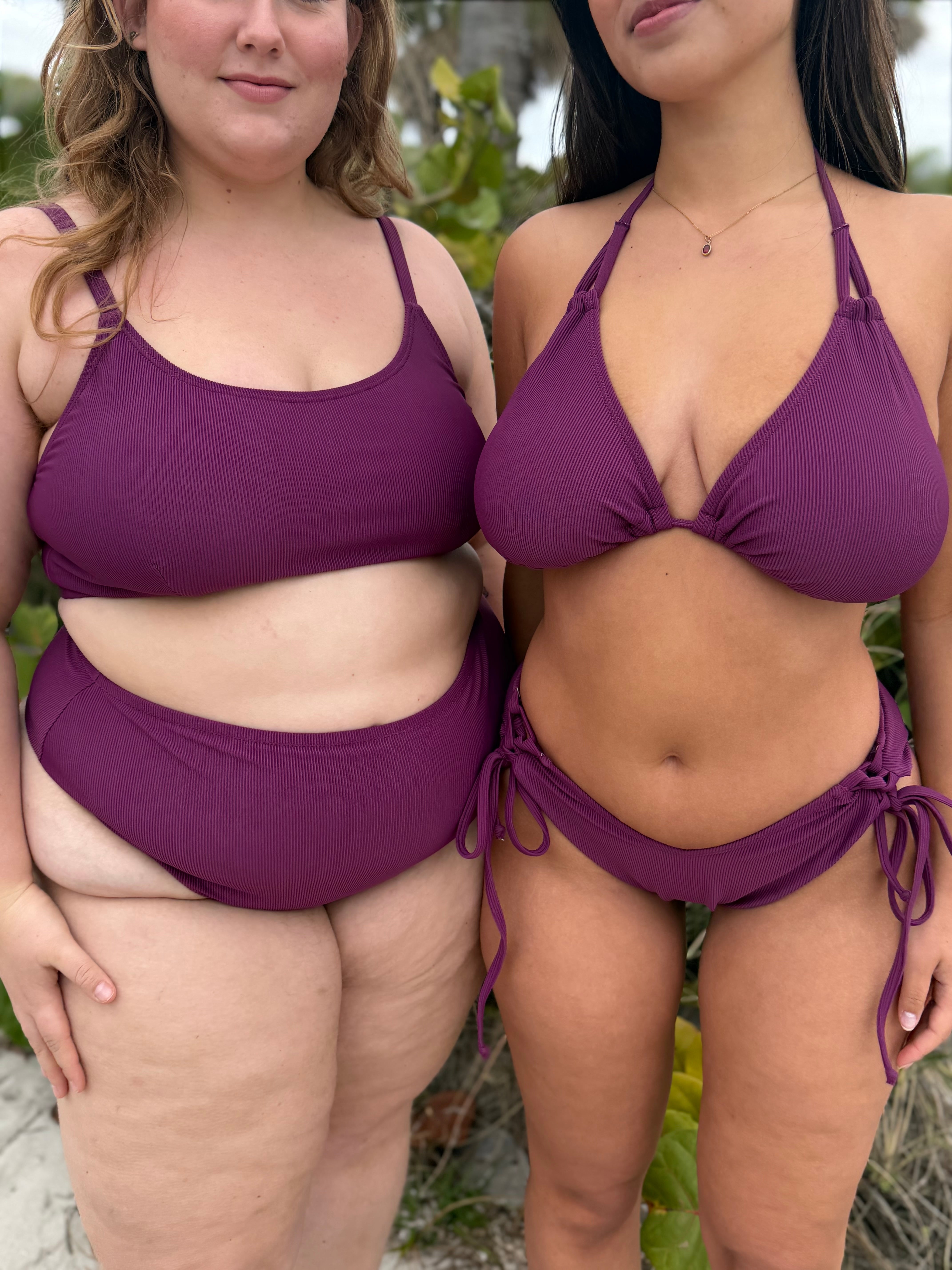 Eggplant Rib High Waist Bottom