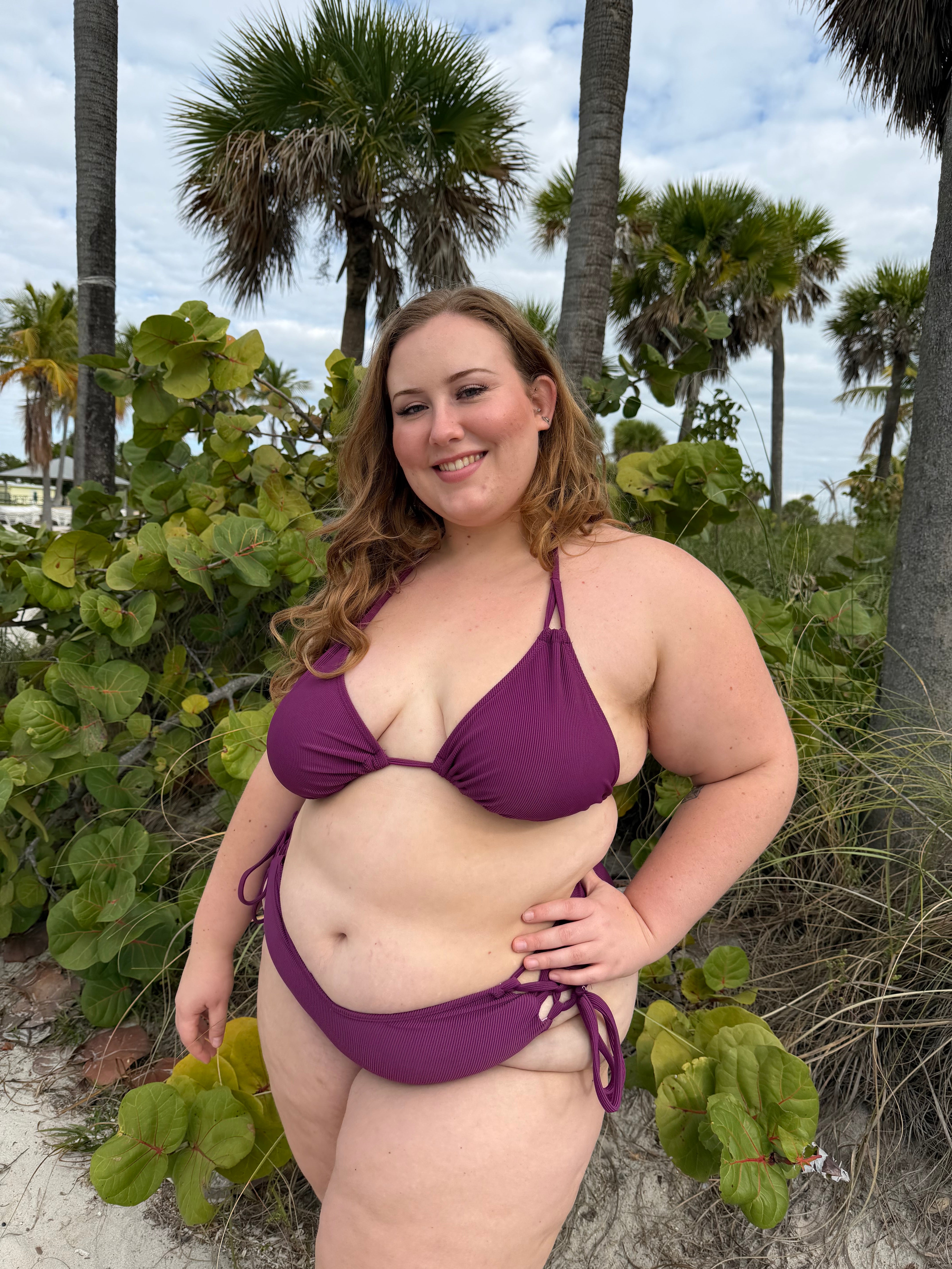 Eggplant Rib Triangle Top