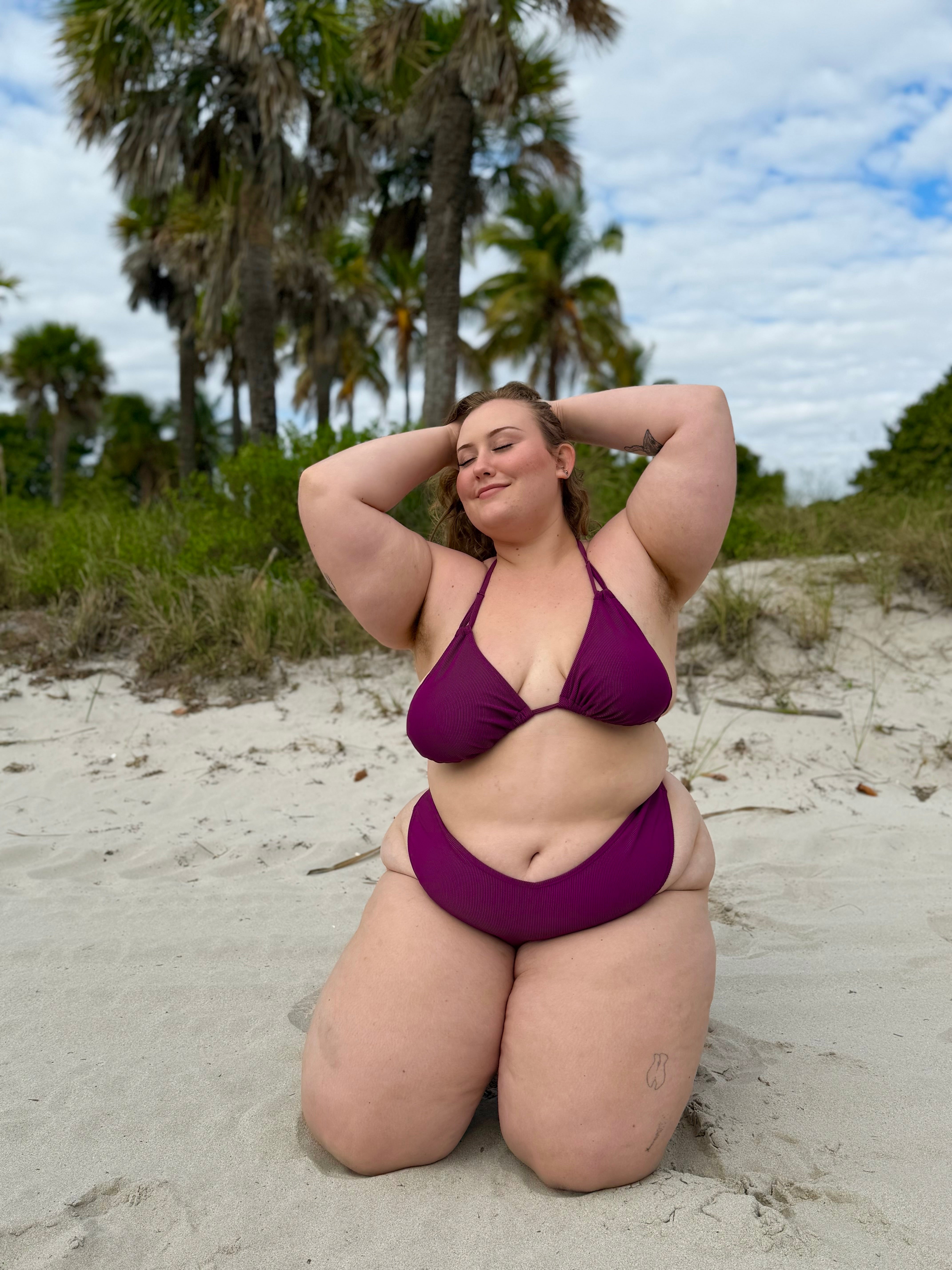 Eggplant Rib Triangle Top