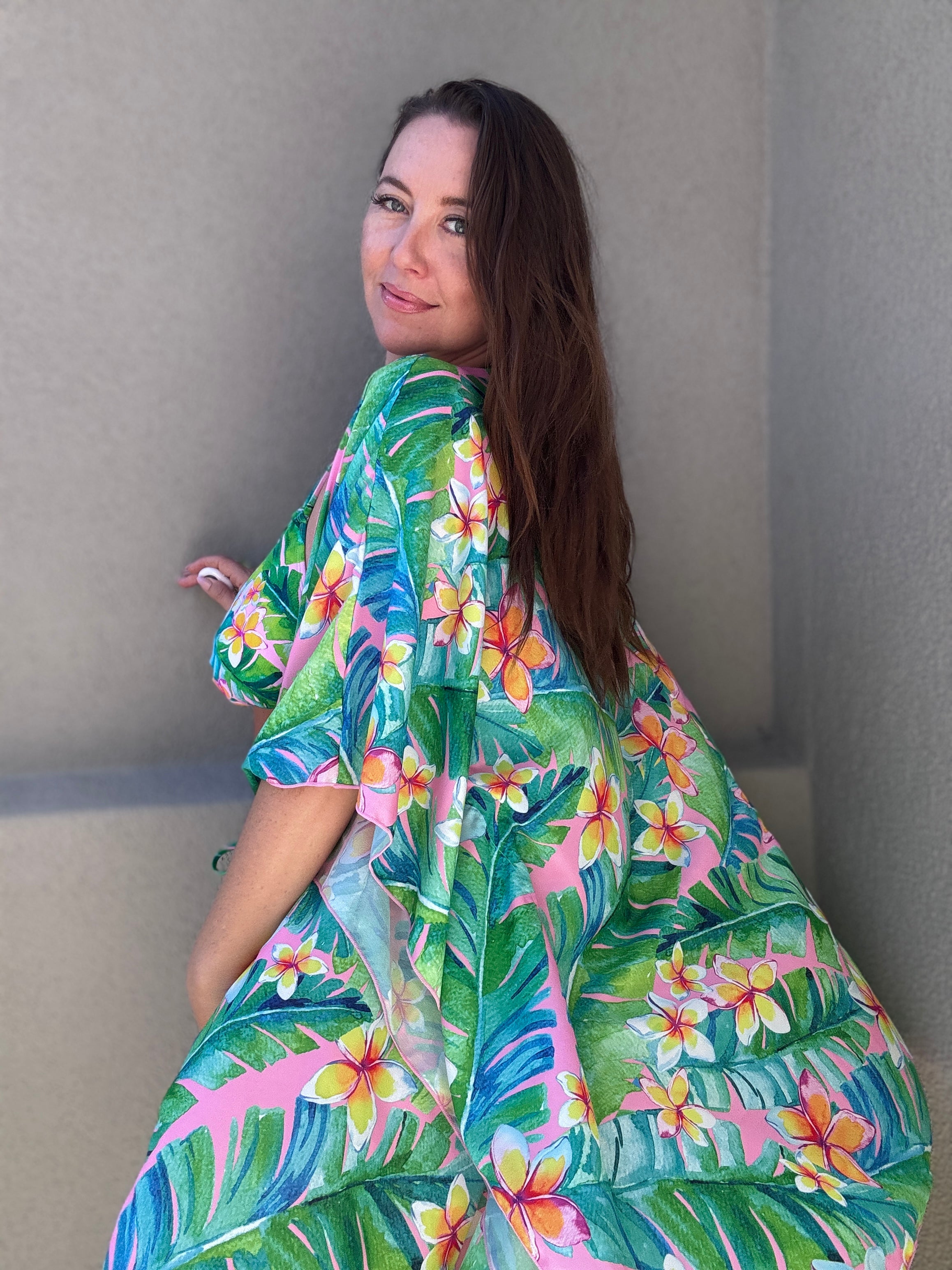 Pink Plumeria Cover Up final sale
