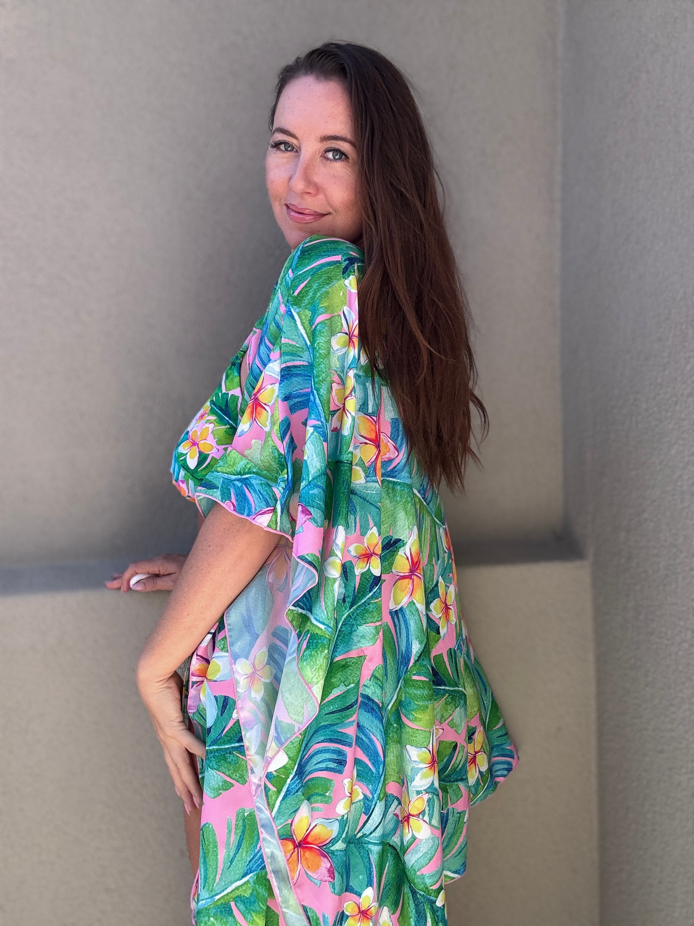 Pink Plumeria Cover Up final sale