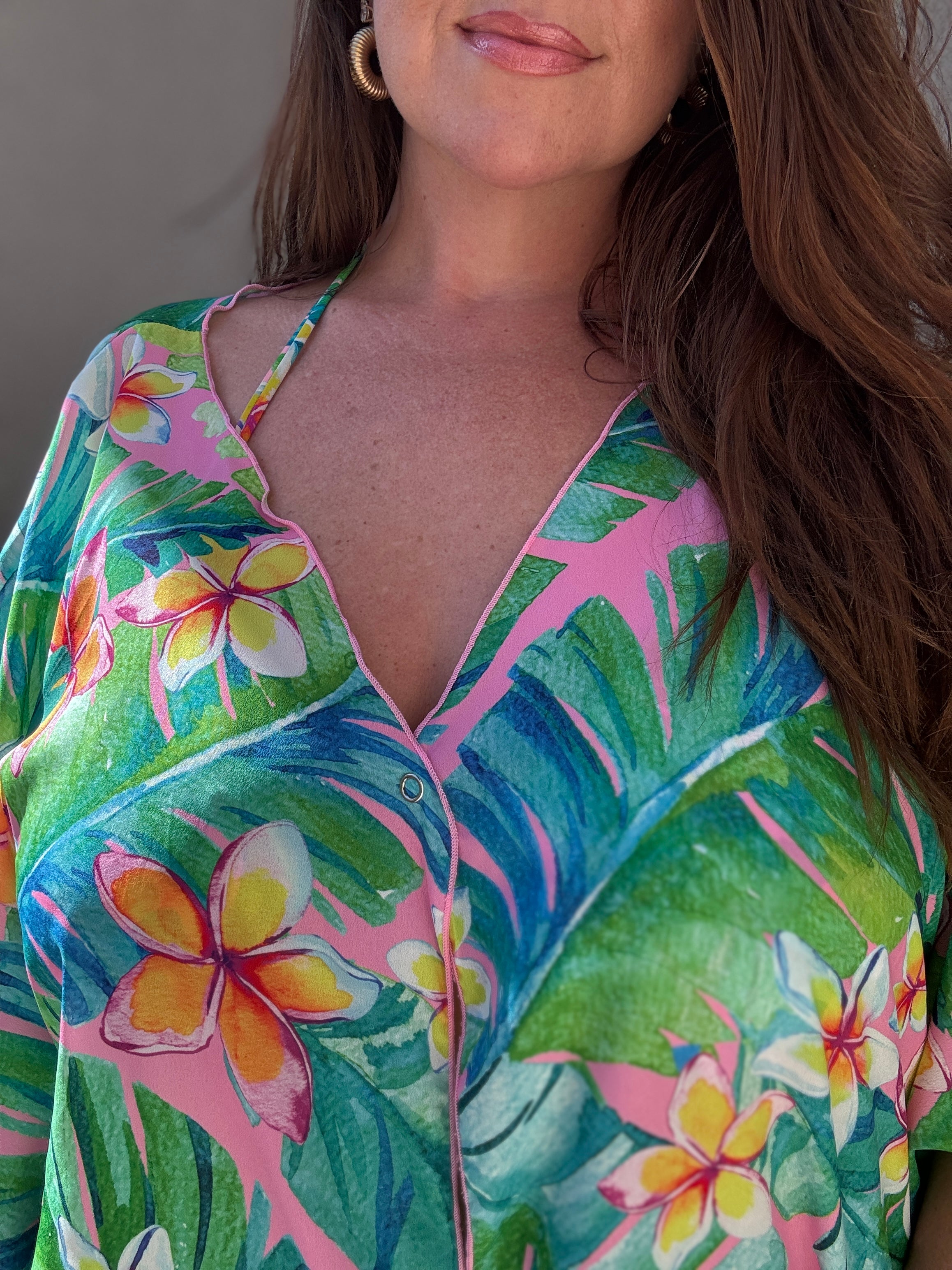 Pink Plumeria Cover Up final sale