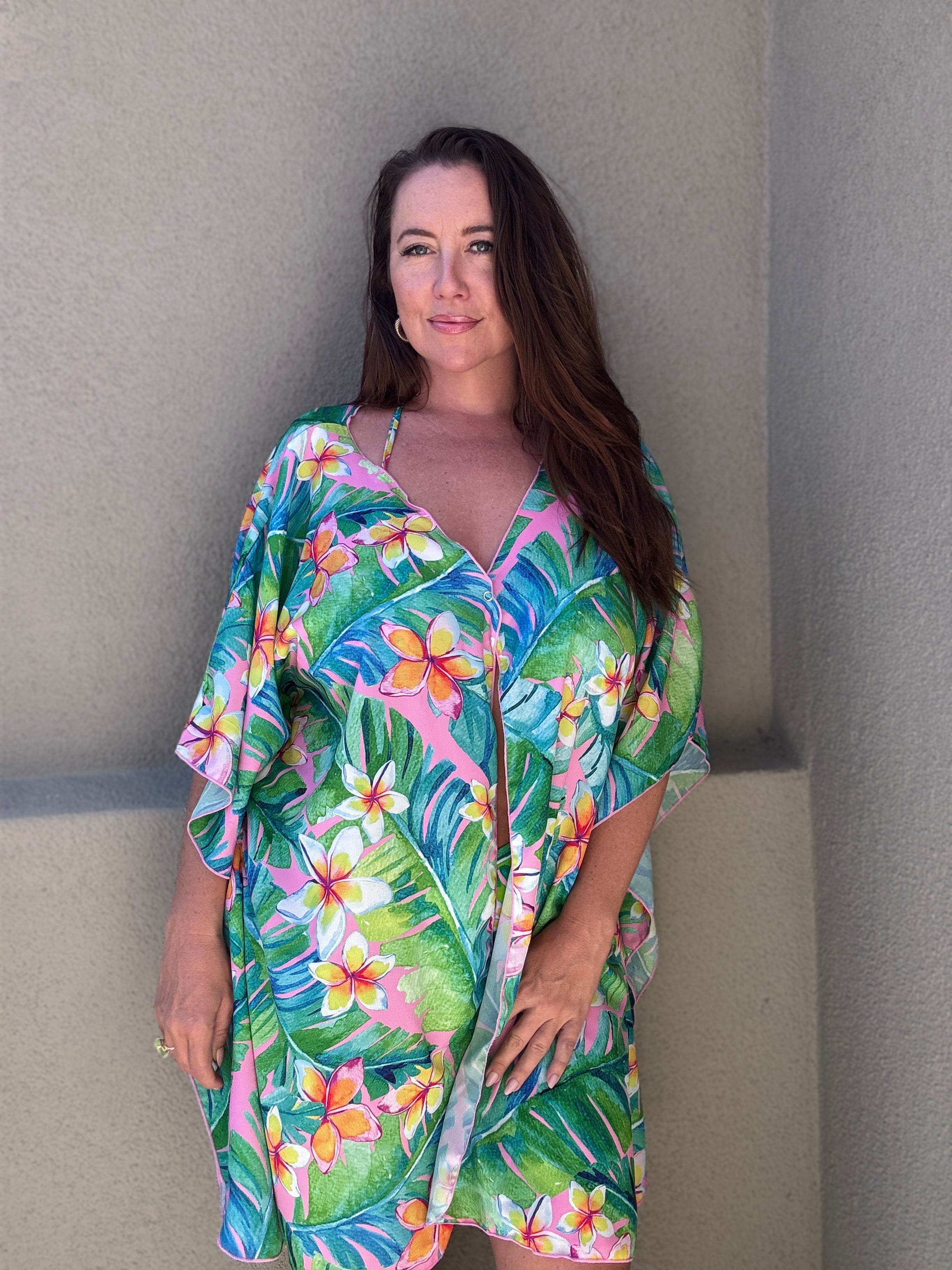 Pink Plumeria Cover Up final sale