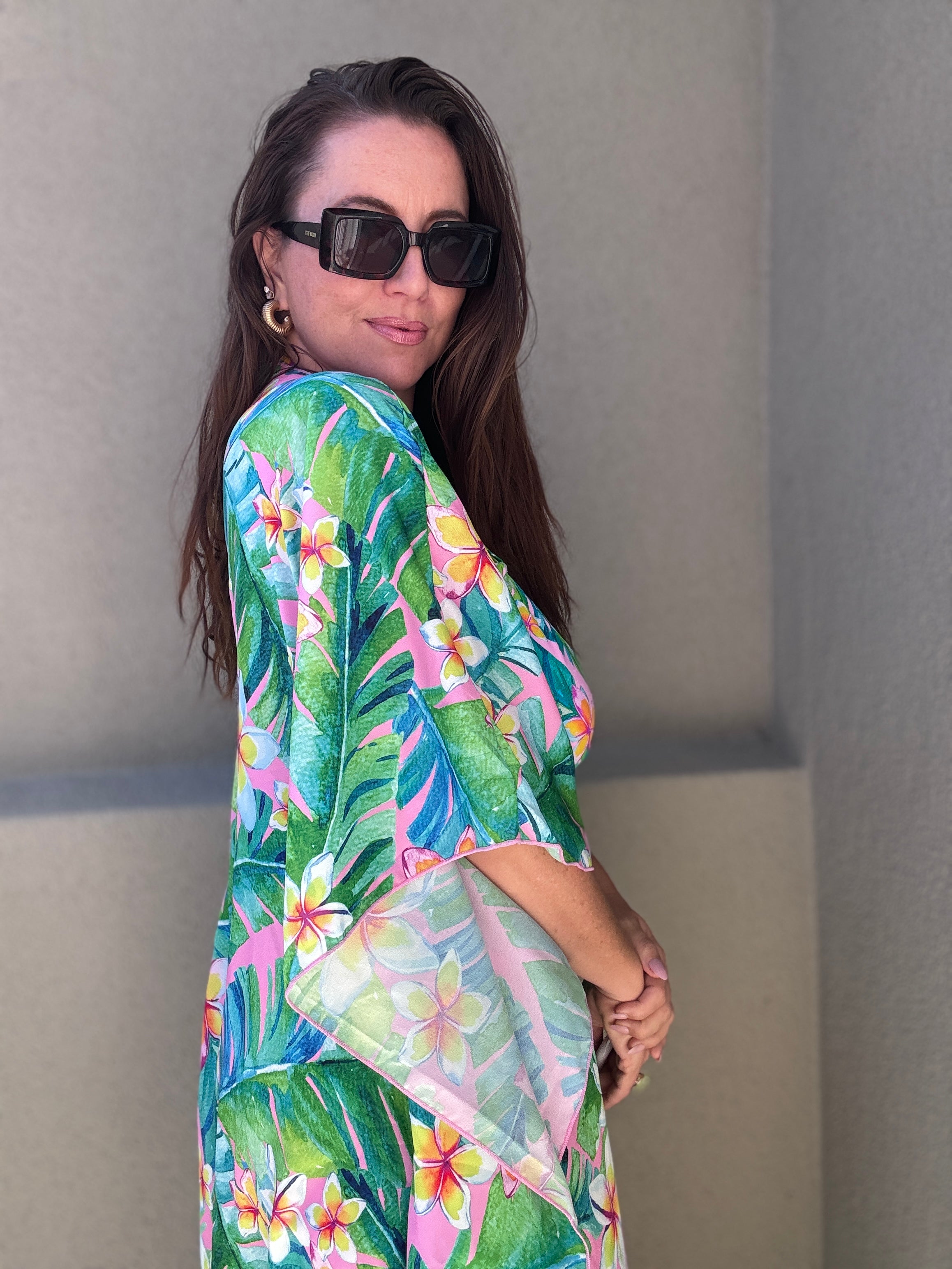 Pink Plumeria Cover Up final sale