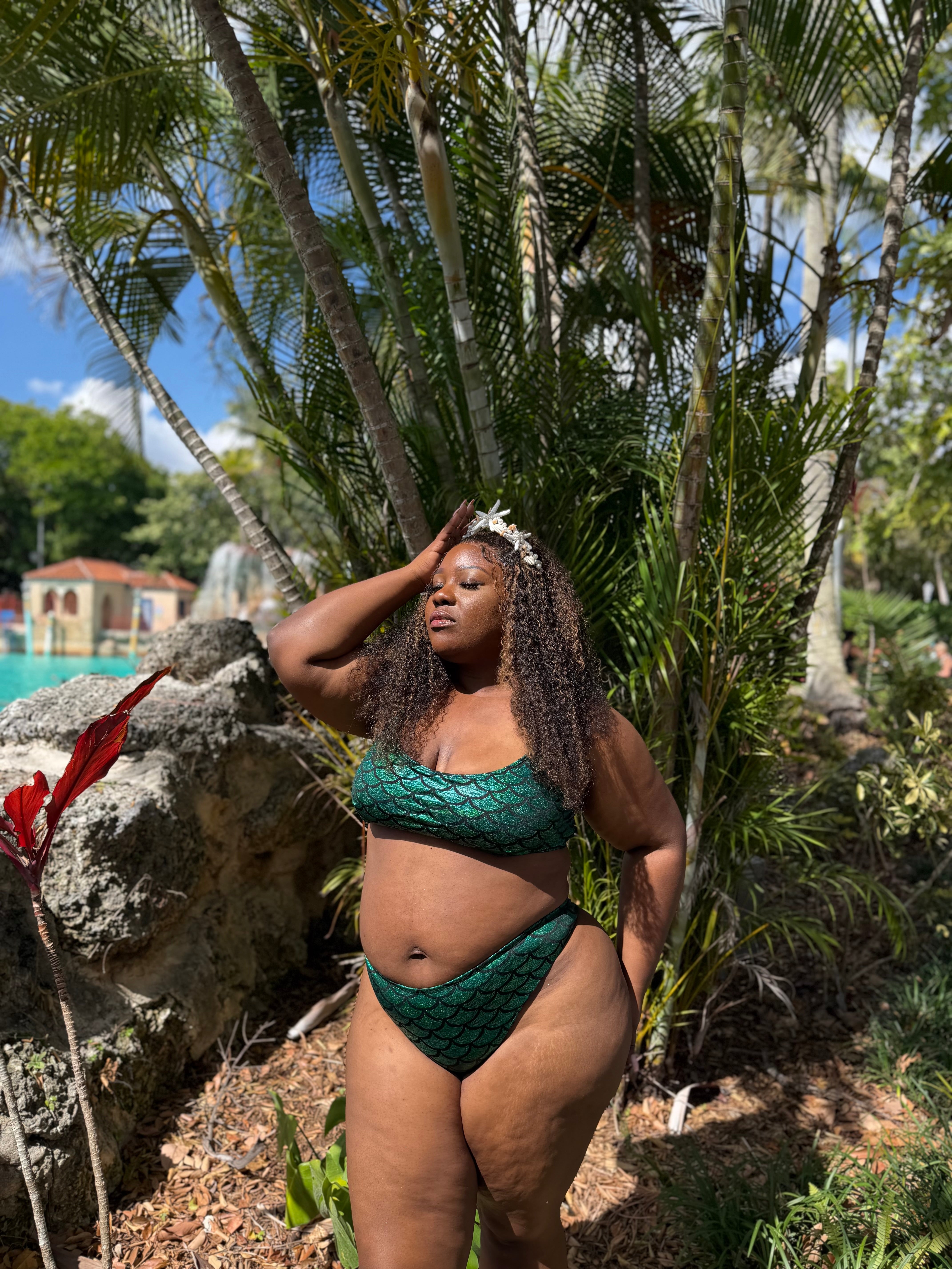 Emerald Green Mermaid Thong Bottom