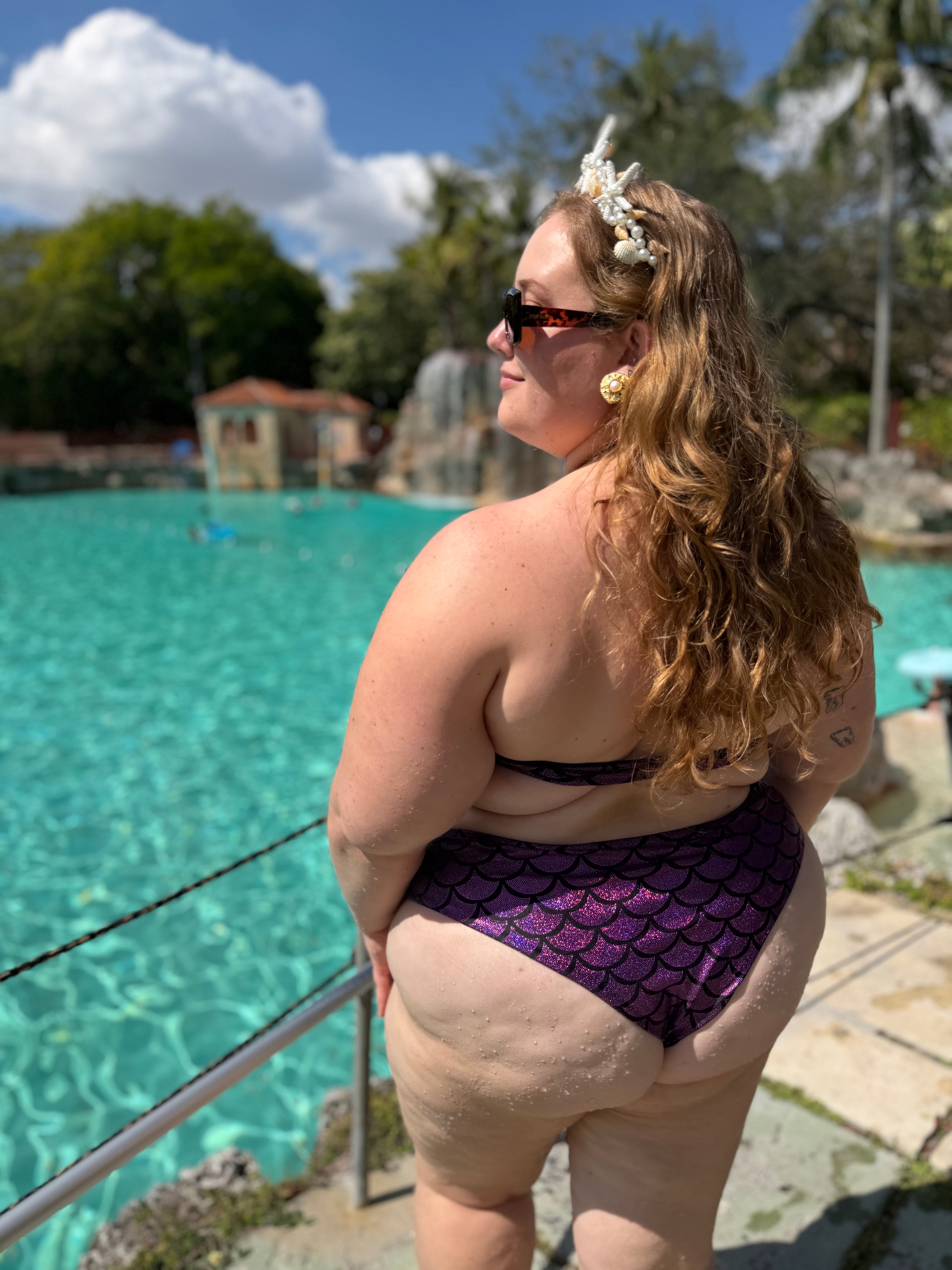 Deep Purple Mermaid Cheeky Bottom