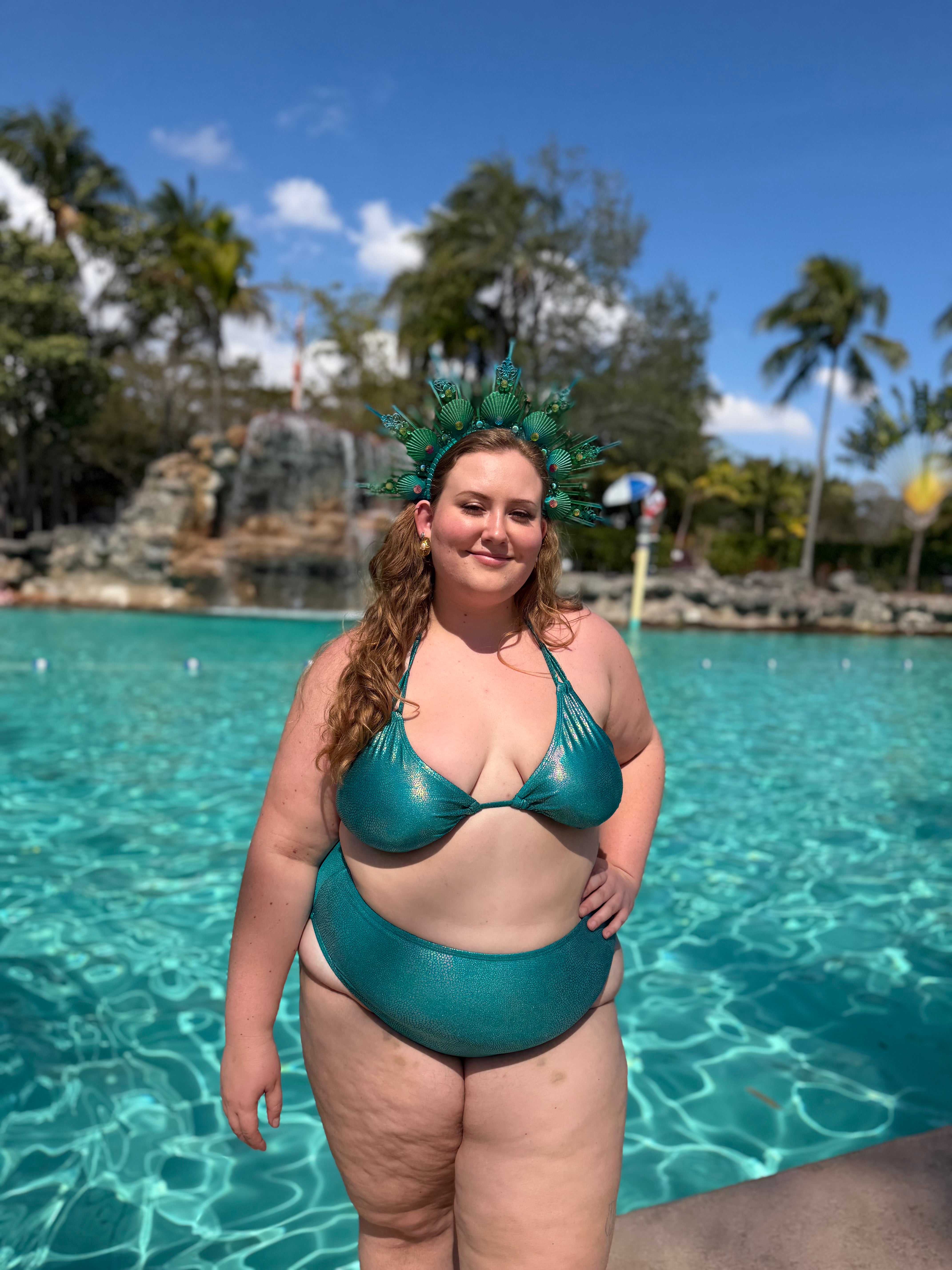 Teal Shimmer High Waist Bottom