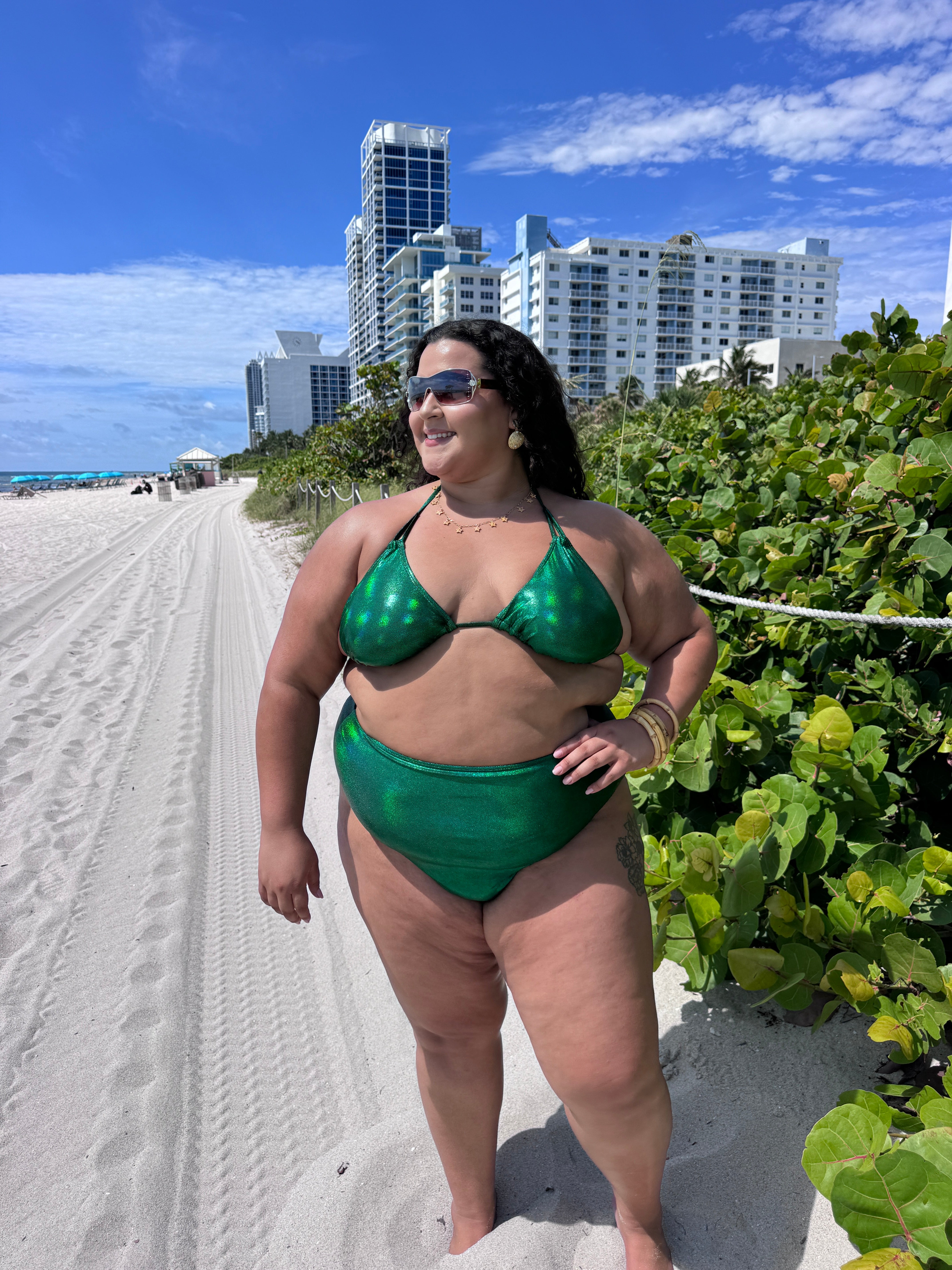 Supreme Green High Waist Bikini Bottom