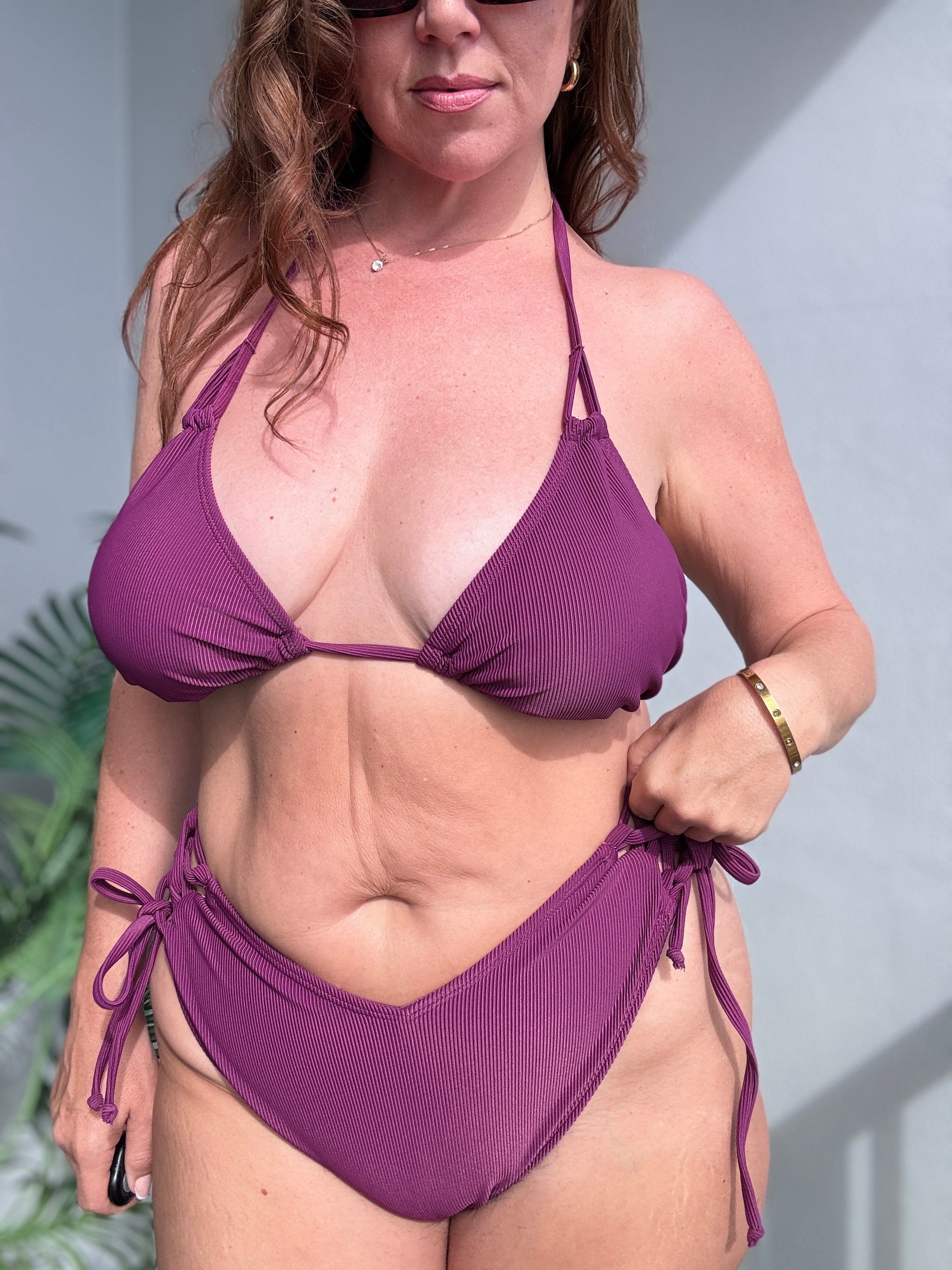 Eggplant Rib Triangle Top