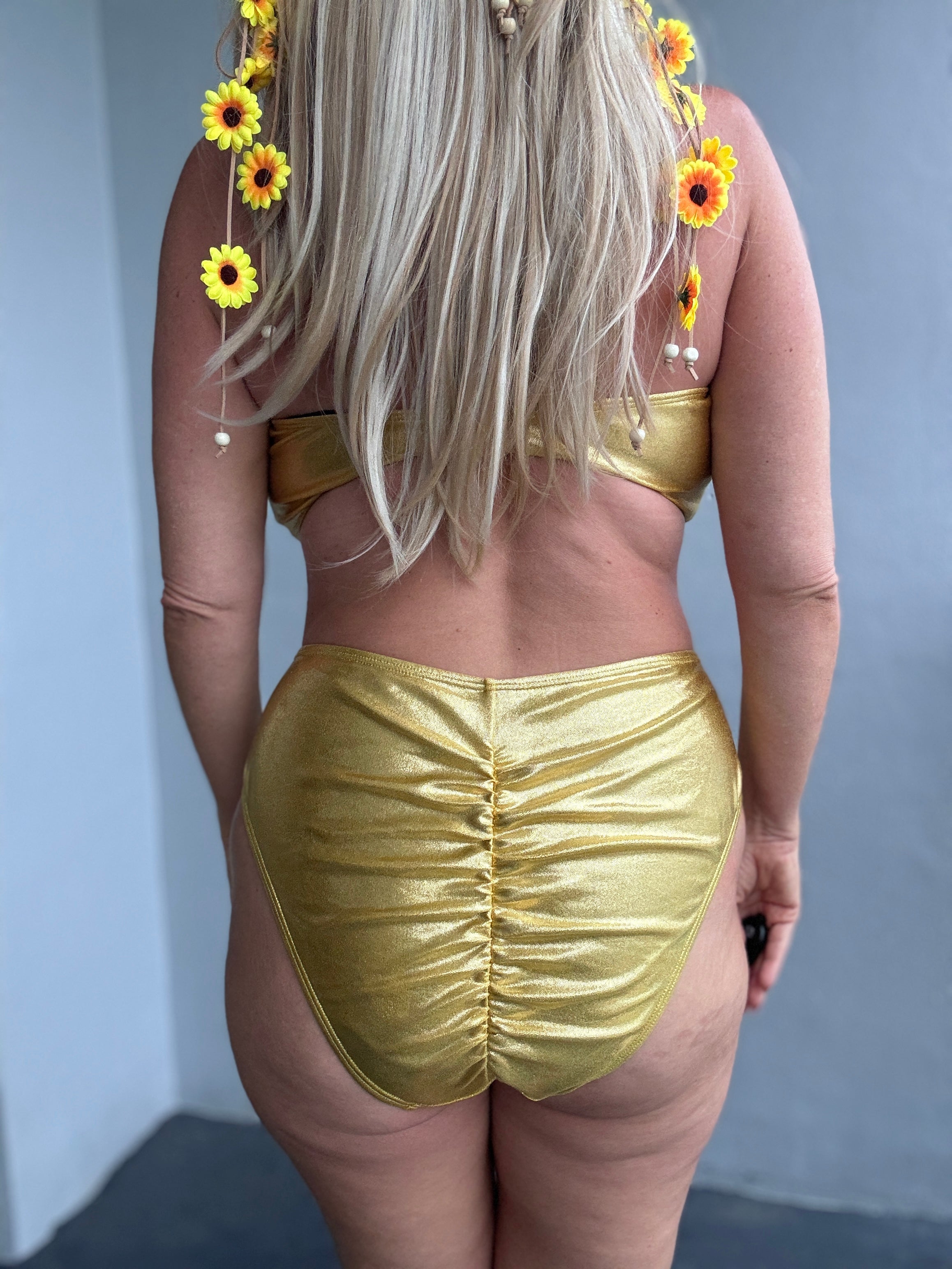 Gold High Waist Bikini Bottom