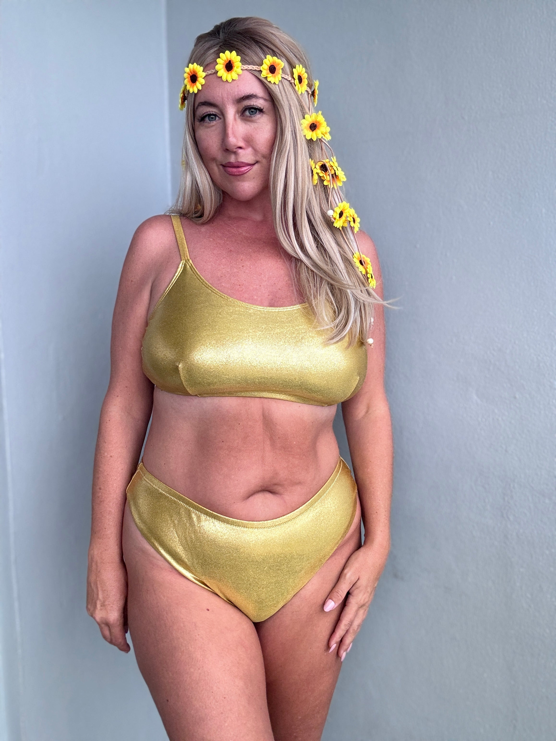 Gold Scoop Bikini Top