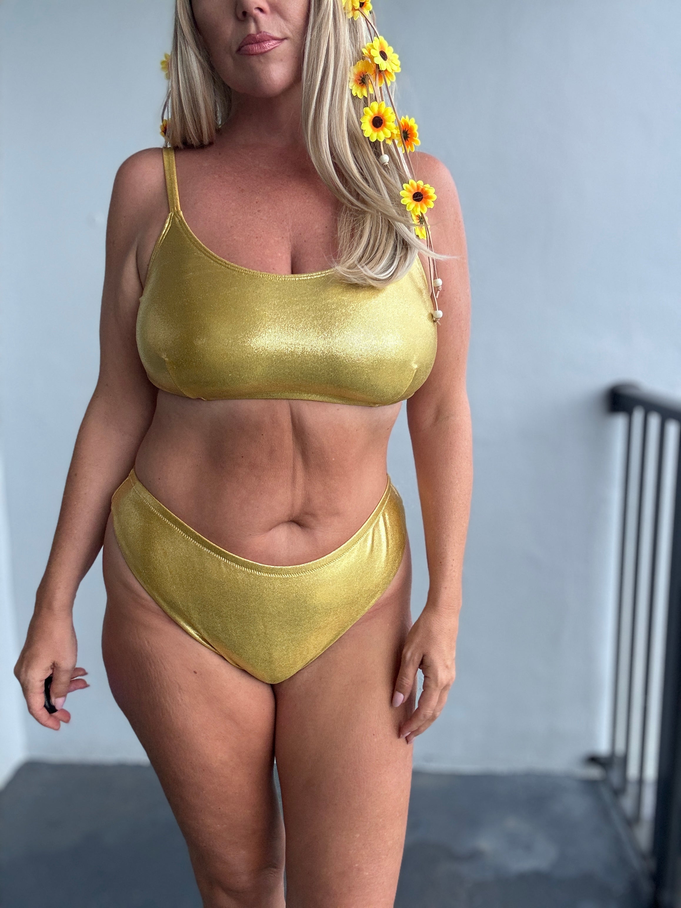 Gold Reversible Cheeky Bikini Bottom