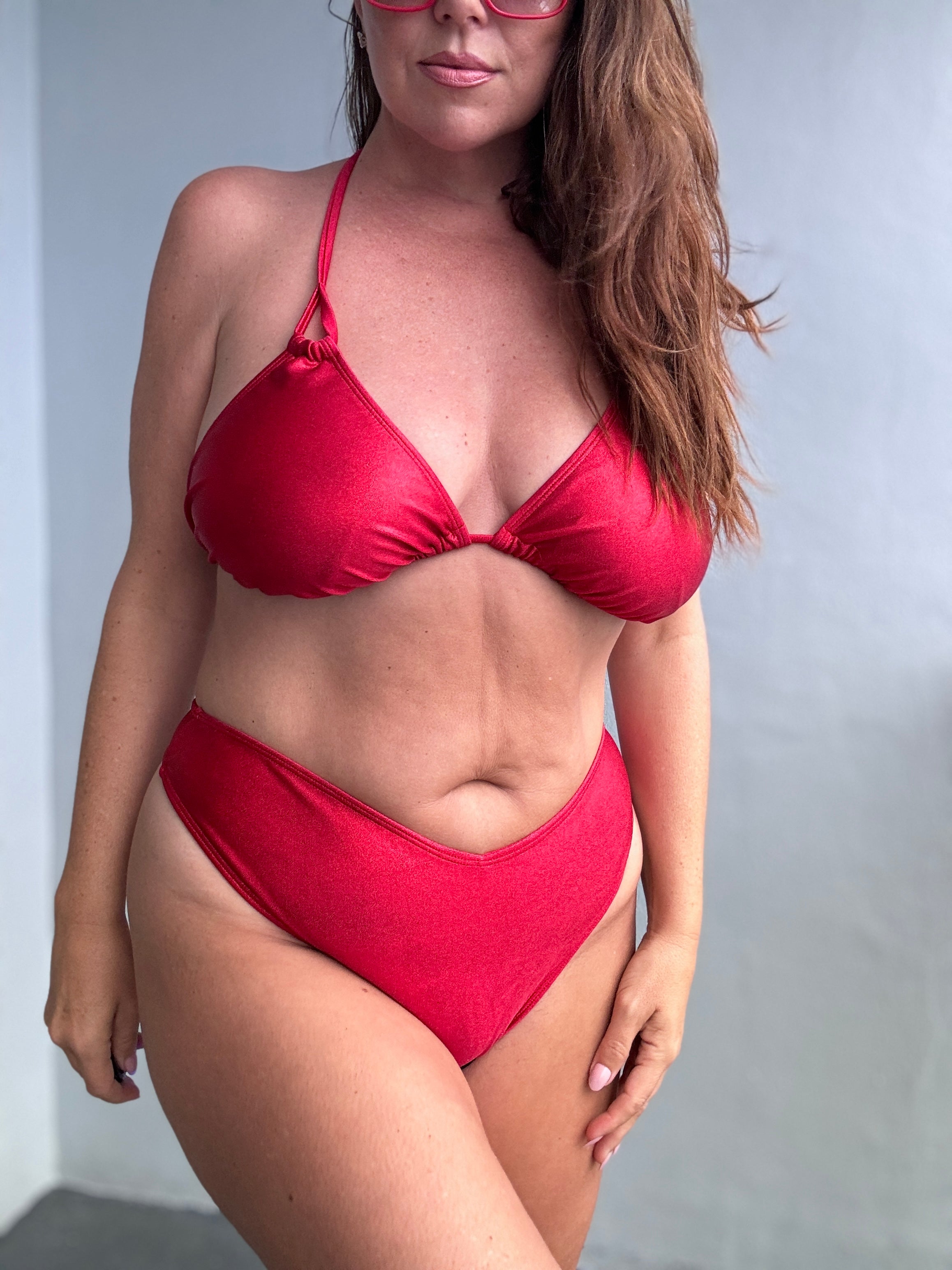 Red Glitter Thong Bikini Bottom