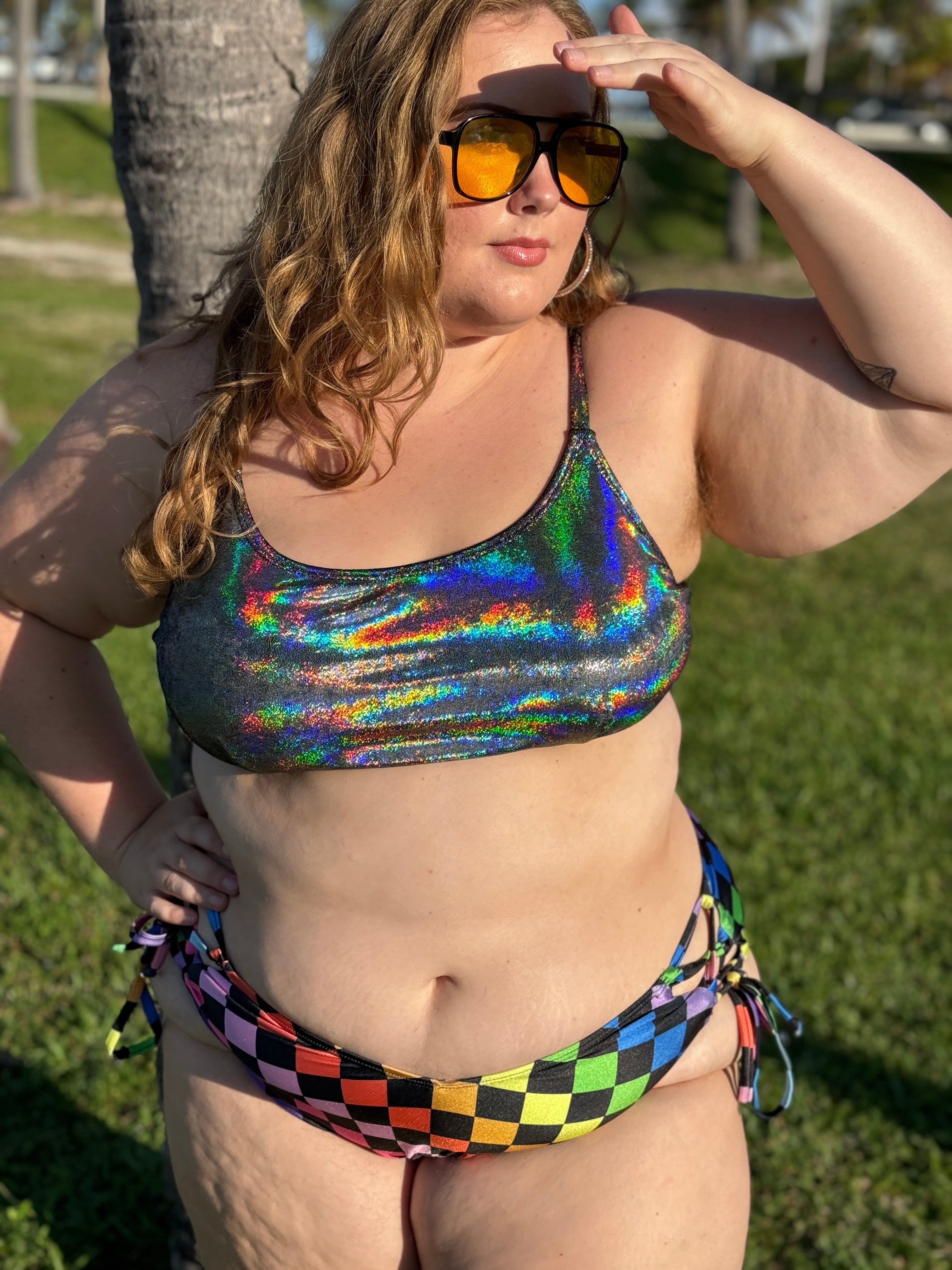 Rainbow Rink Side Tie Bikini Bottom
