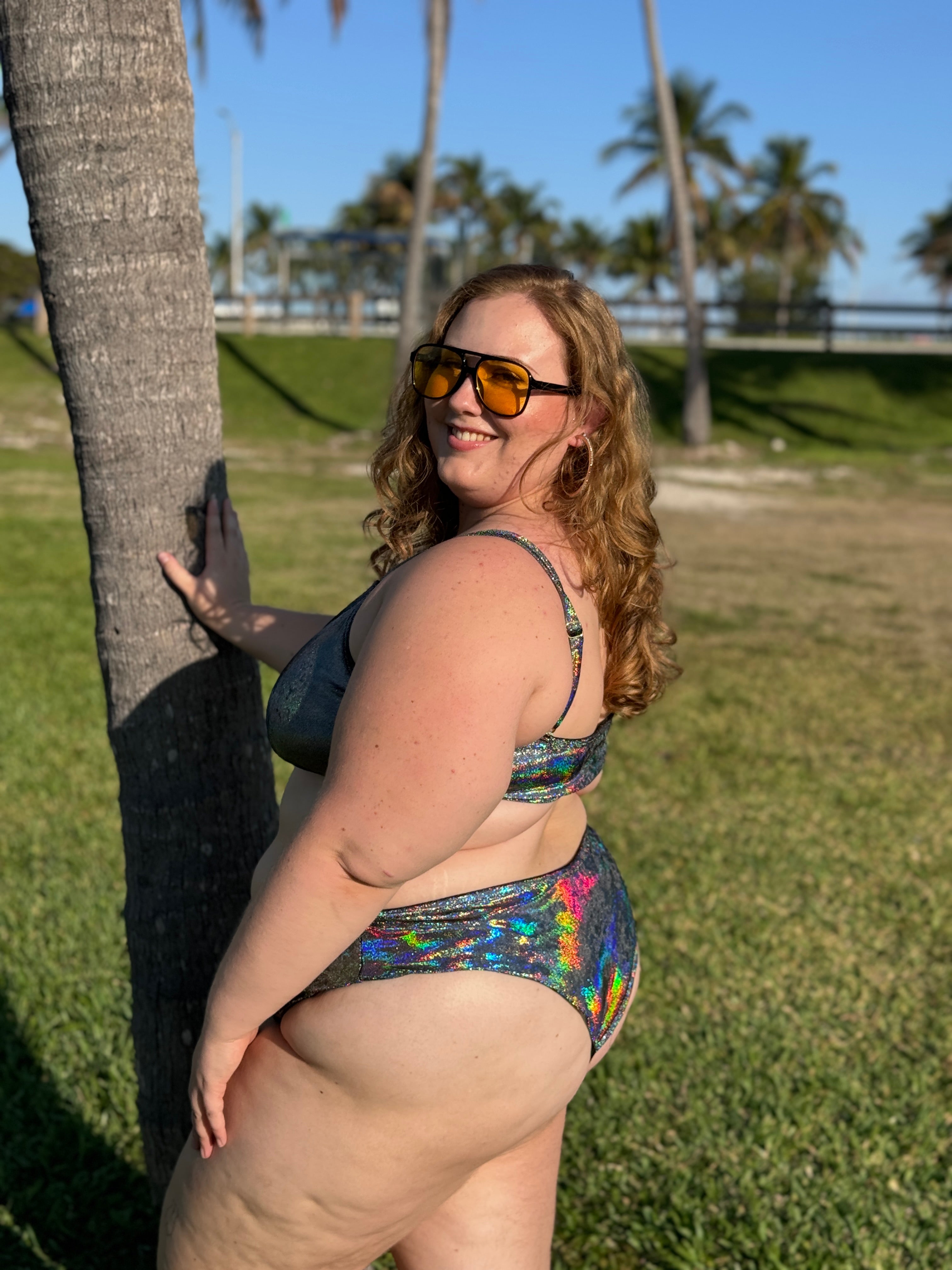 Hologram Scoop Bikini Top