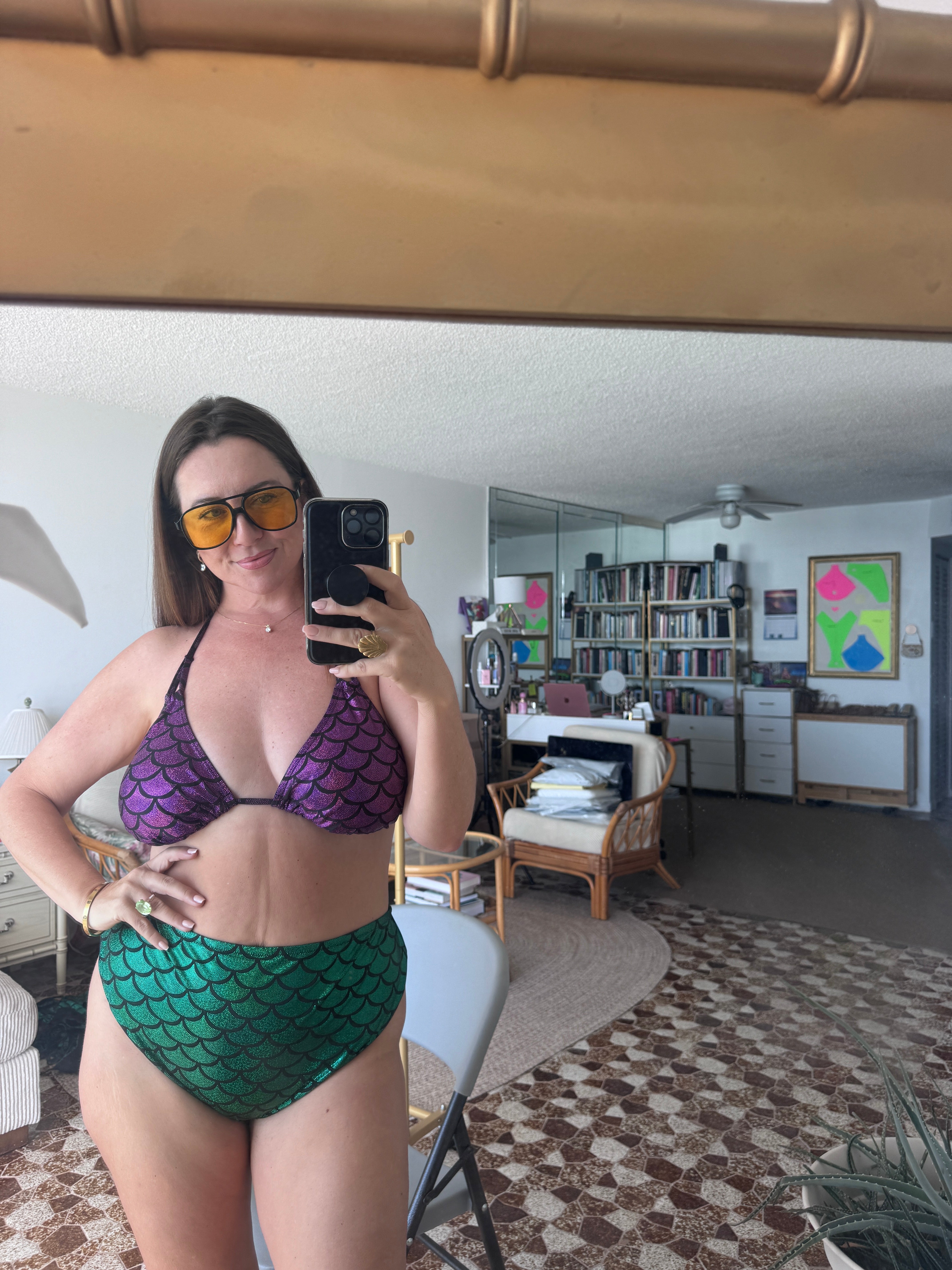 Deep Purple Mermaid Triangle Top