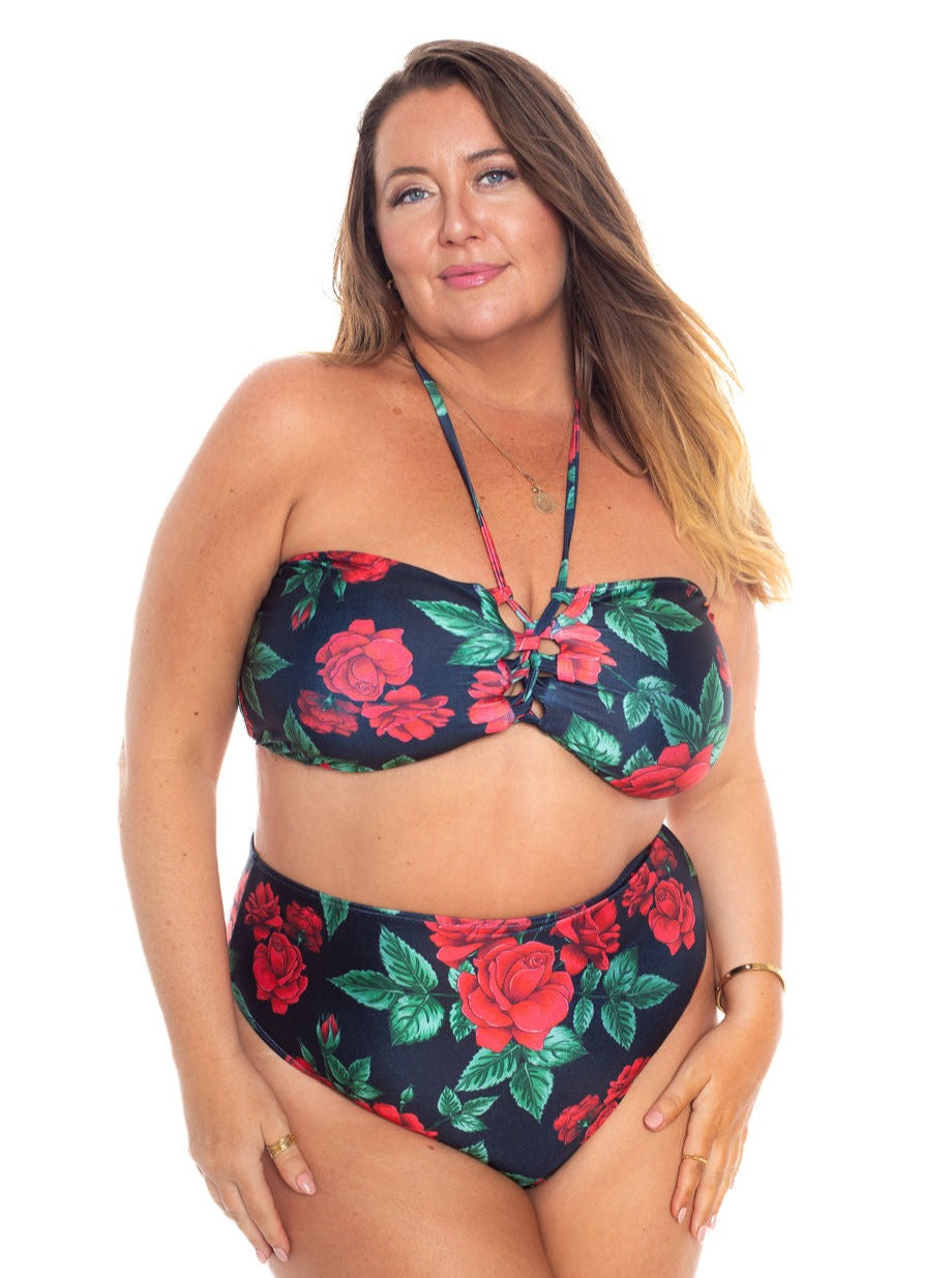 Rose Garden High Waist Bikini Bottom final sale