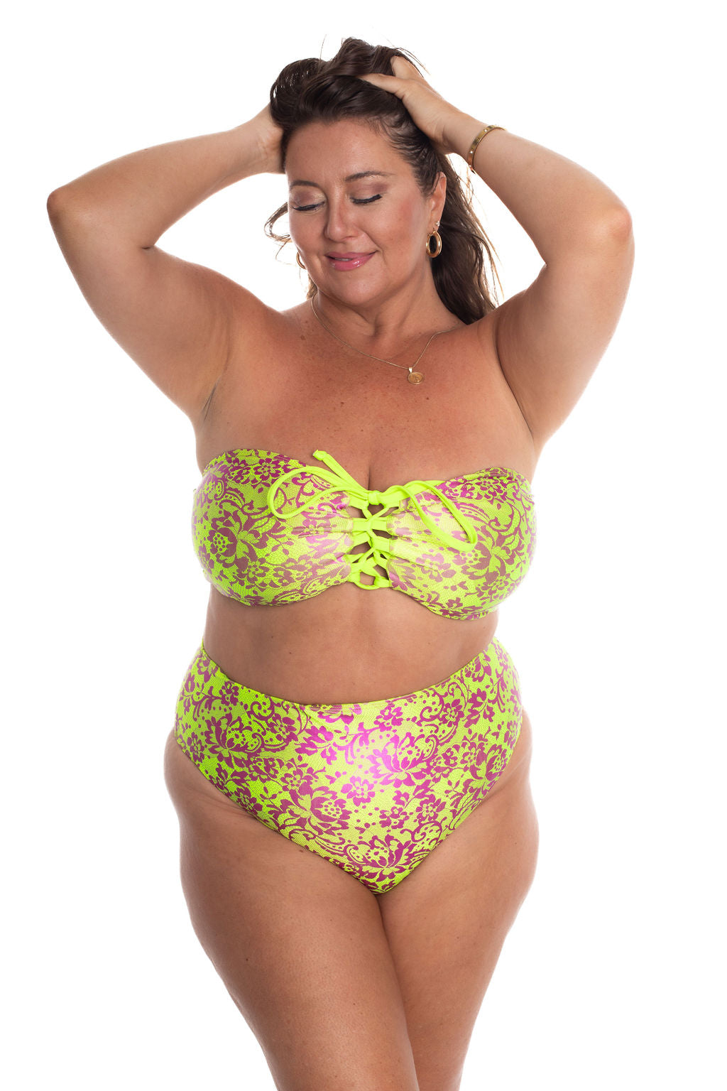 Lace Escape High Waist Bikini Bottom final sale
