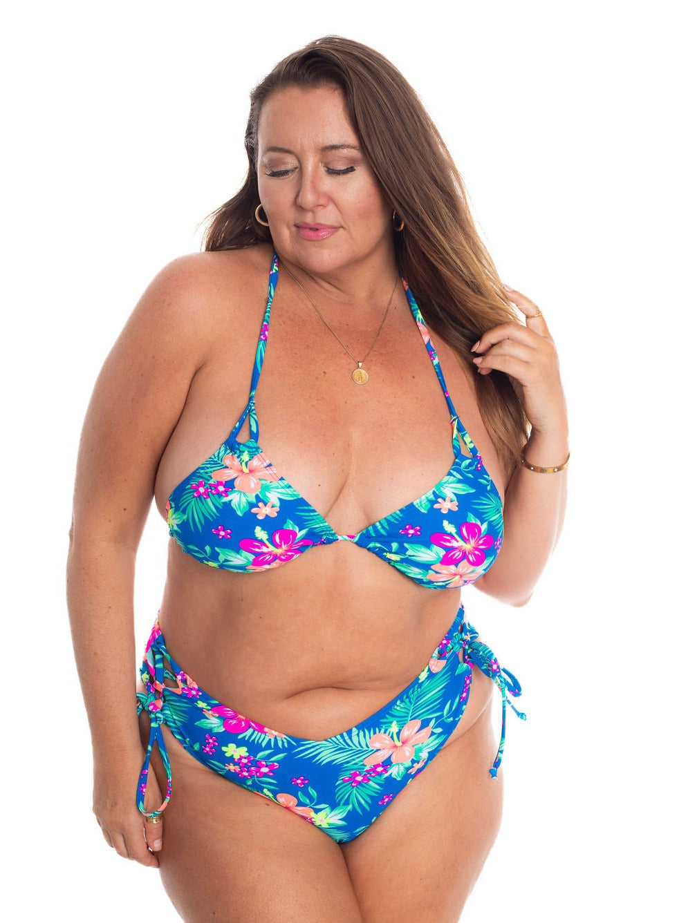 Blue Hawaii Hideaway Side Tie Bikini Bottom final sale