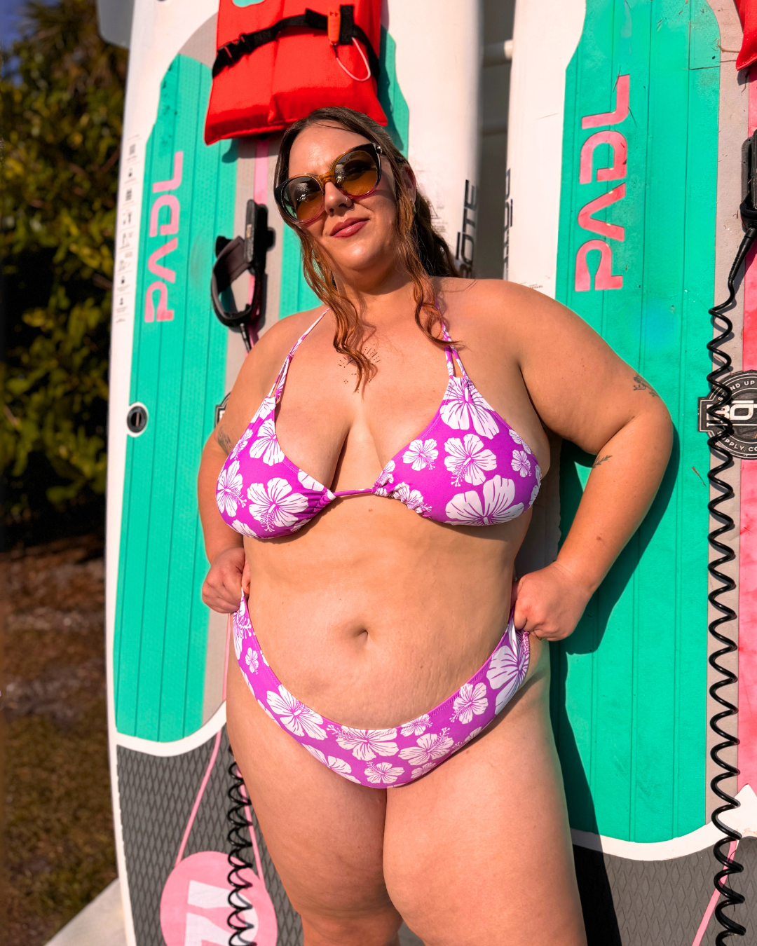Hibiscus Honey Triangle Bikini Top