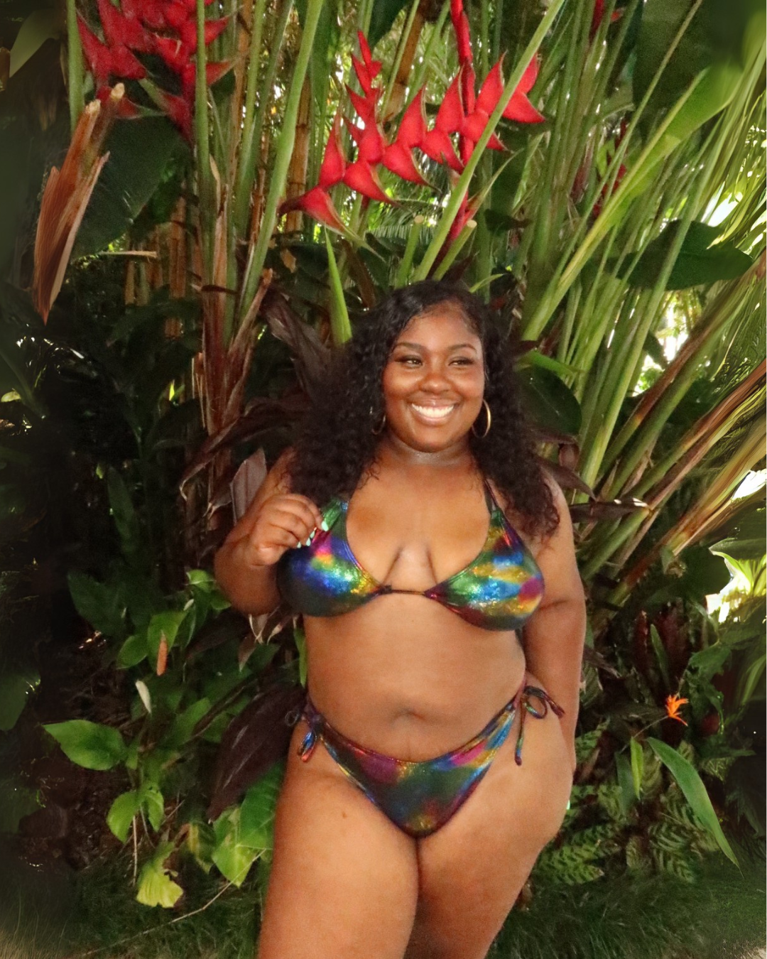 Metallic Rainbow Triangle Bikini Top final sale