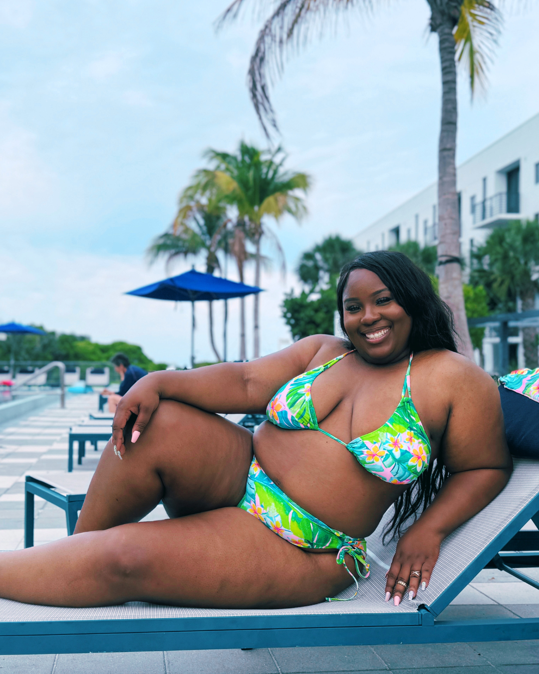 Pink Plumeria Side Tie Bikini Bottom